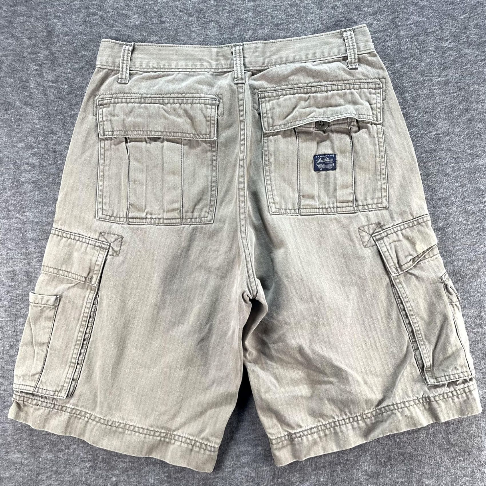 Levi's VINTAGE Levi Strauss Signature Cargo Shorts Mens 29 Khaki Herringbone Utility Cotton Size US 29 - 2 Thumbnail