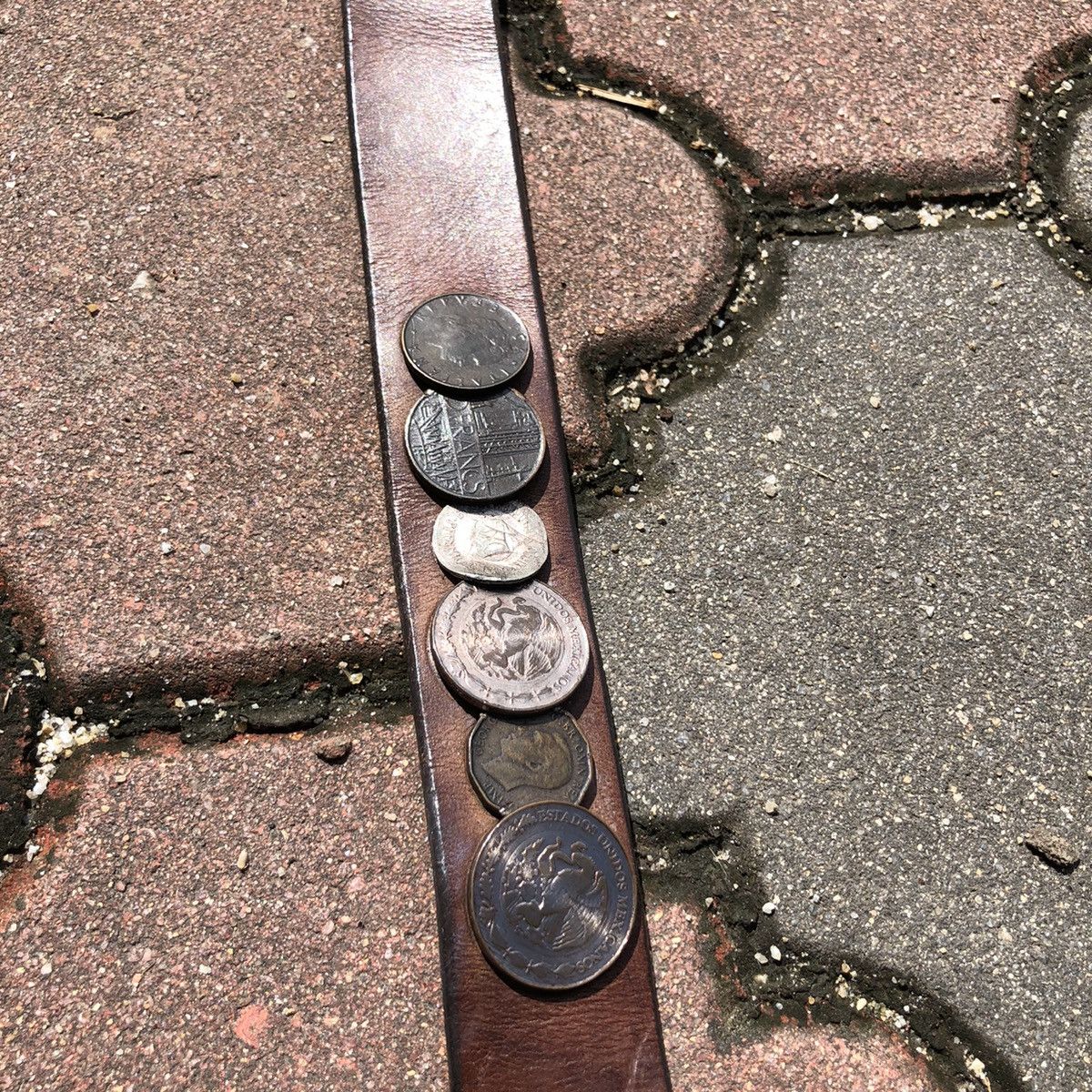 Tete Homme 💢Very Rare💢 Tete Homme Coin Leather Belt Size 34 - 5 Thumbnail