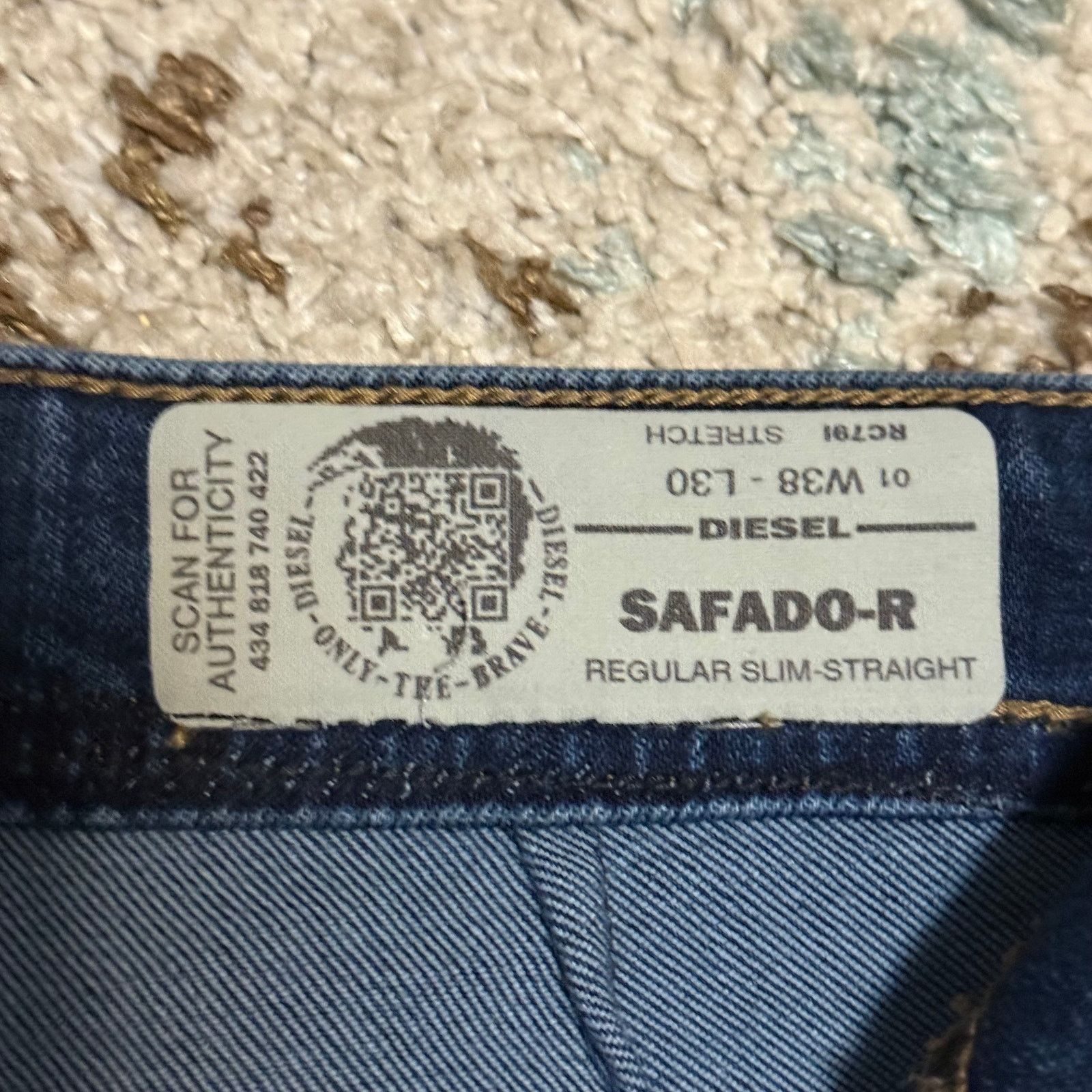 Diesel Diesel Mens Safado-R Slim Straight Jeans Size 38x28 Size US 38 / EU 54 - 7 Thumbnail