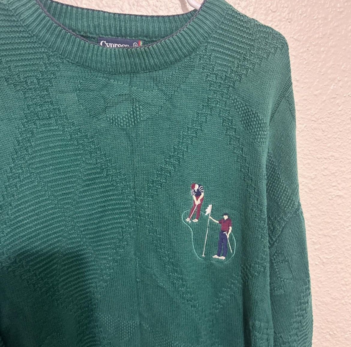 Other Vintage Cypress Links Golf Sweater Green Knit Crewneck Size US L / EU 52-54 / 3 - 2 Thumbnail