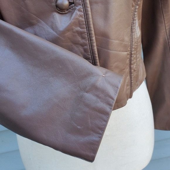 Vintage Vintage 70s Brown Leather Boho Cowgirl Western Bolero Croppe Size S / US 4 / IT 40 - 5 Thumbnail