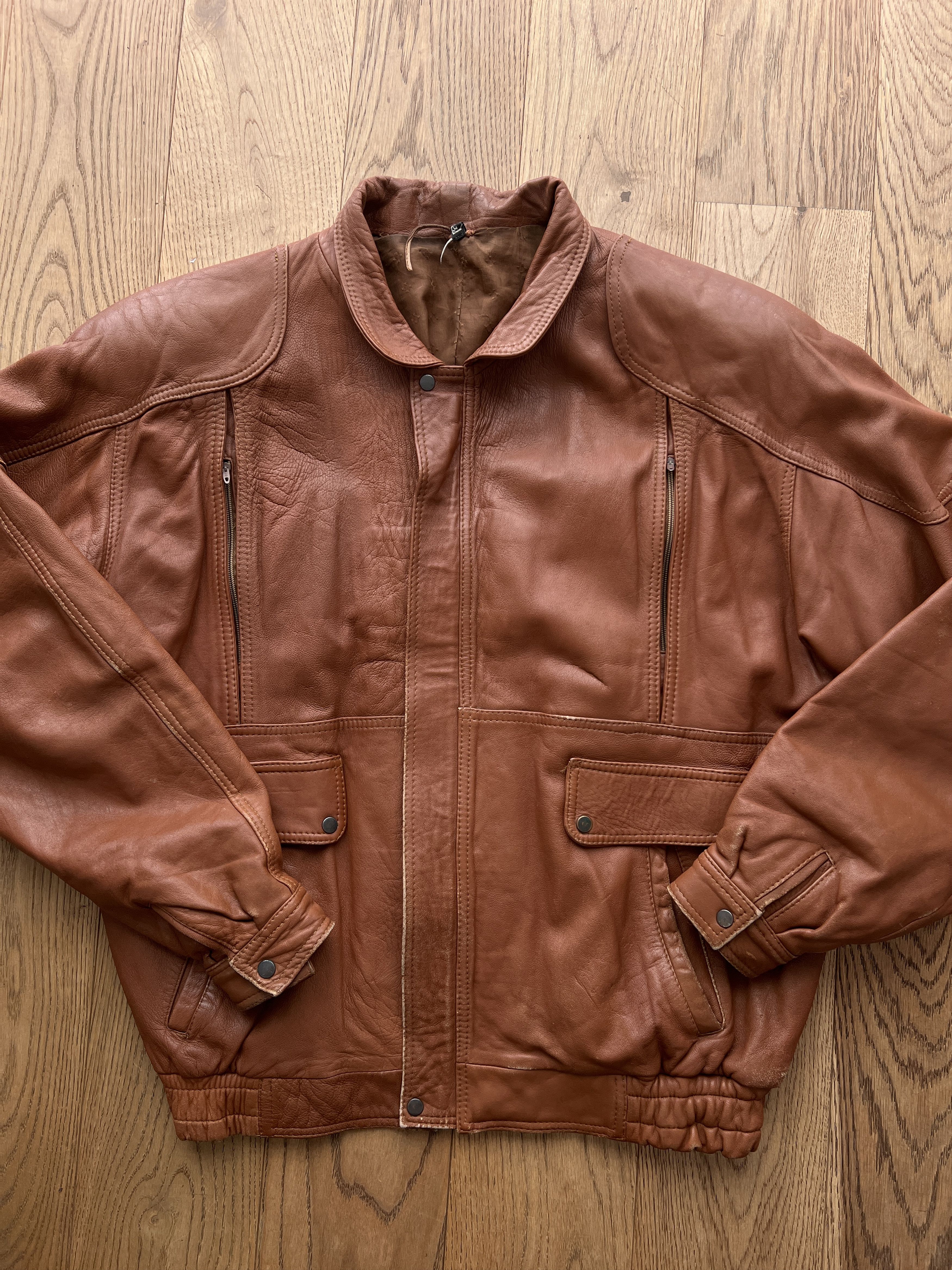 Genuine Leather Vintage 90s Boxy Cropped Leather Jacket Y2K Avant Garde Rare Size US M / EU 48-50 / 2 - 2 Thumbnail
