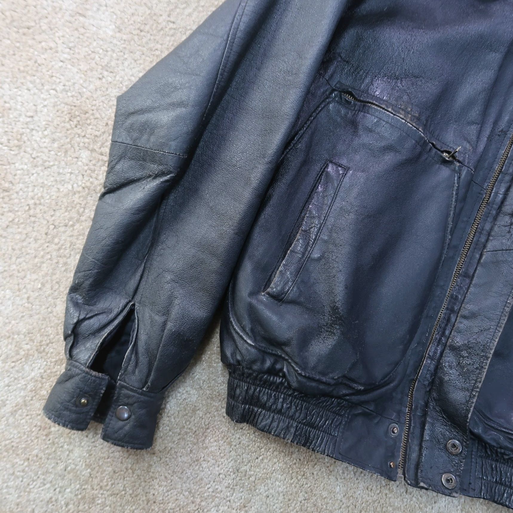 Vintage VINTAGE CONTEXT Leather Coat Jacket Men Medium Full Zip Insulated Black Size US M / EU 48-50 / 2 - 2 Thumbnail
