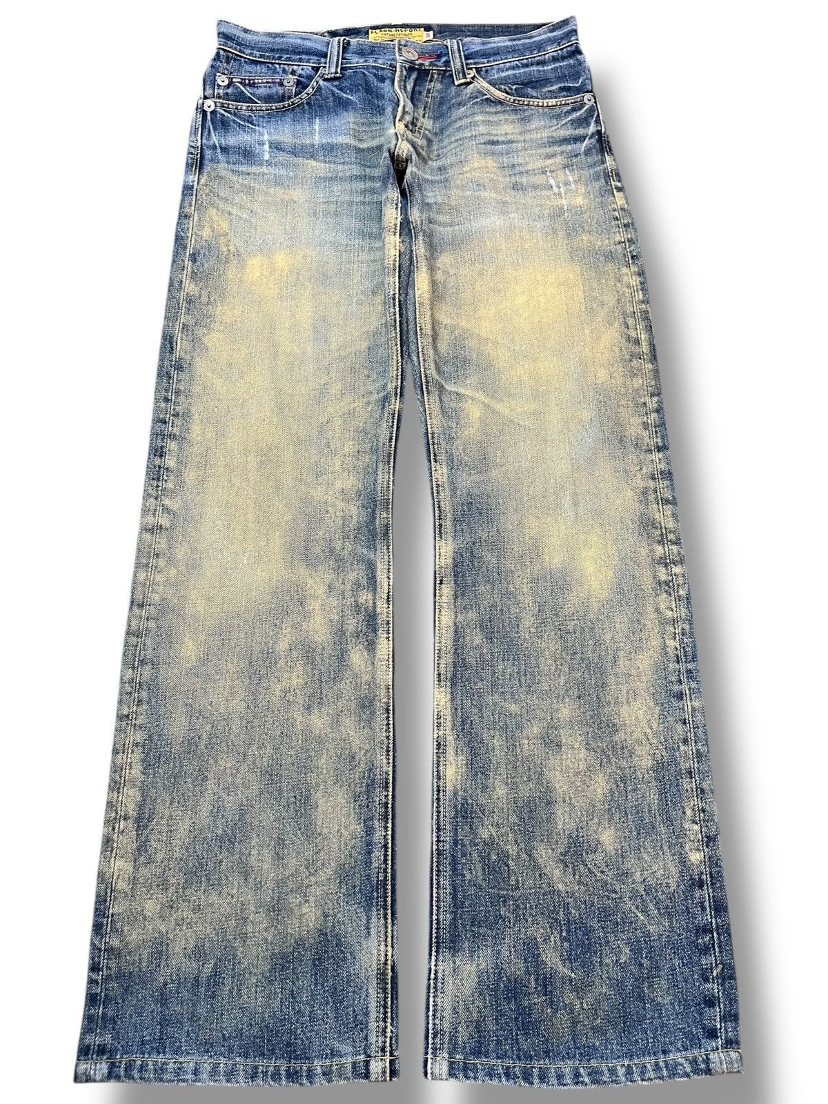 Japanese Brand Vintage Flash Report Mudwash Whiskers Denim Size US 30 / EU 46 - 1 Thumbnail