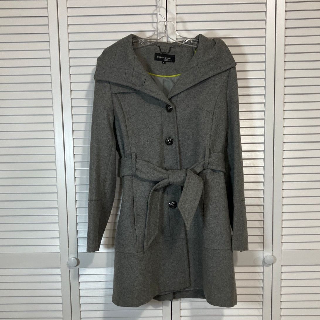 Black Rivet Black Rivet Gray Wool Mid Length Peacoat Trench Coat XL Size XL / US 12-14 / IT 48-50 - 1 Thumbnail