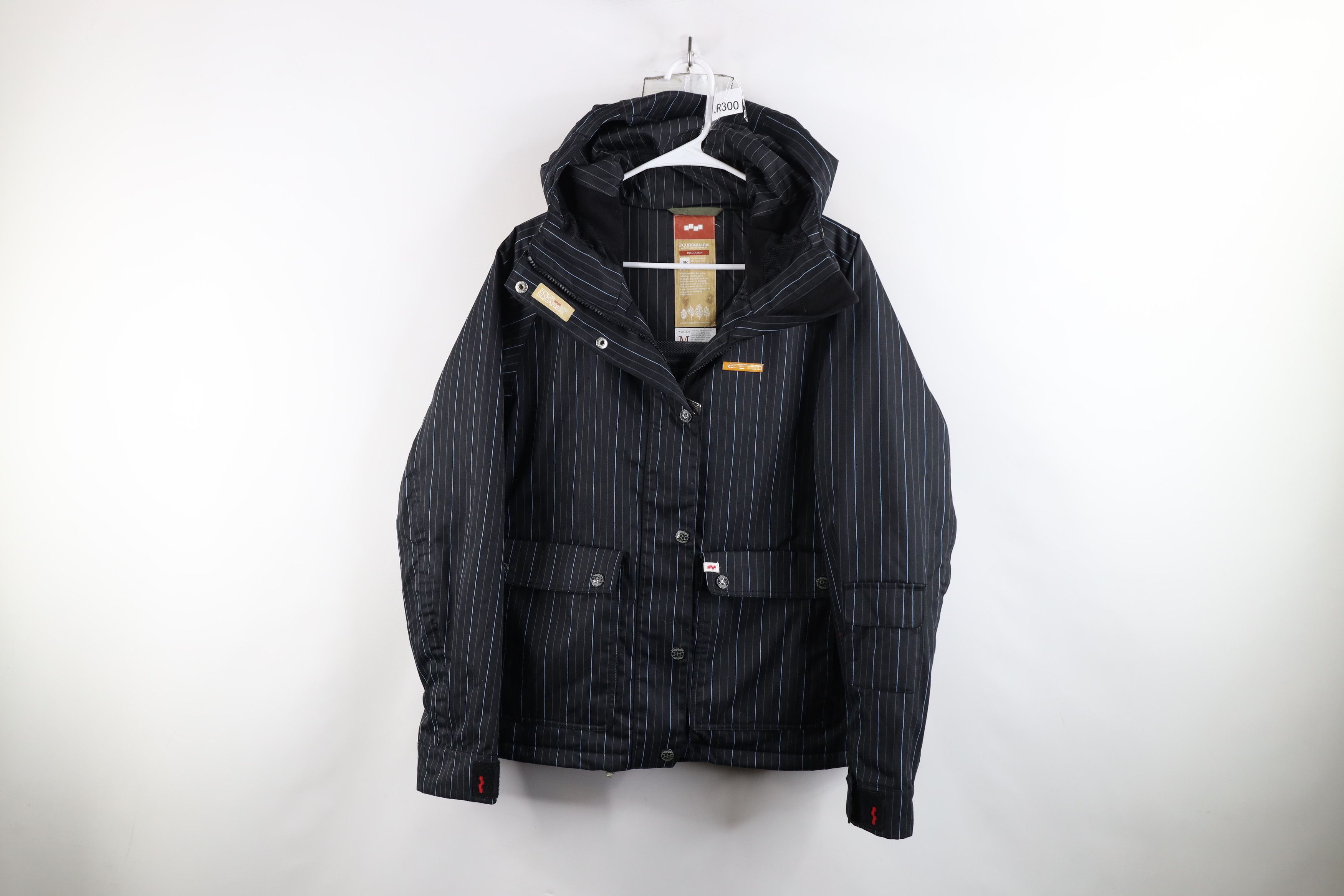 Vintage Vintage Y2K Streetwear Striped Hooded Ski Snowboard Jacket Size M / US 6-8 / IT 42-44 - 1 Thumbnail