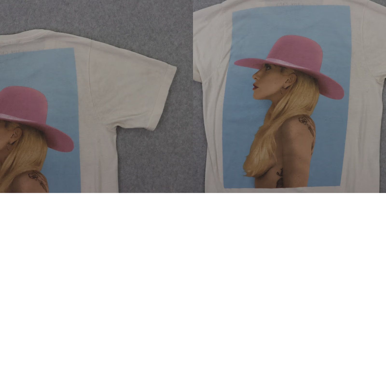 Pinko Lady Gaga WOMENS TShirt Size Small Portrait Pink Hat White Size S / US 4 / IT 40 - 9 Thumbnail