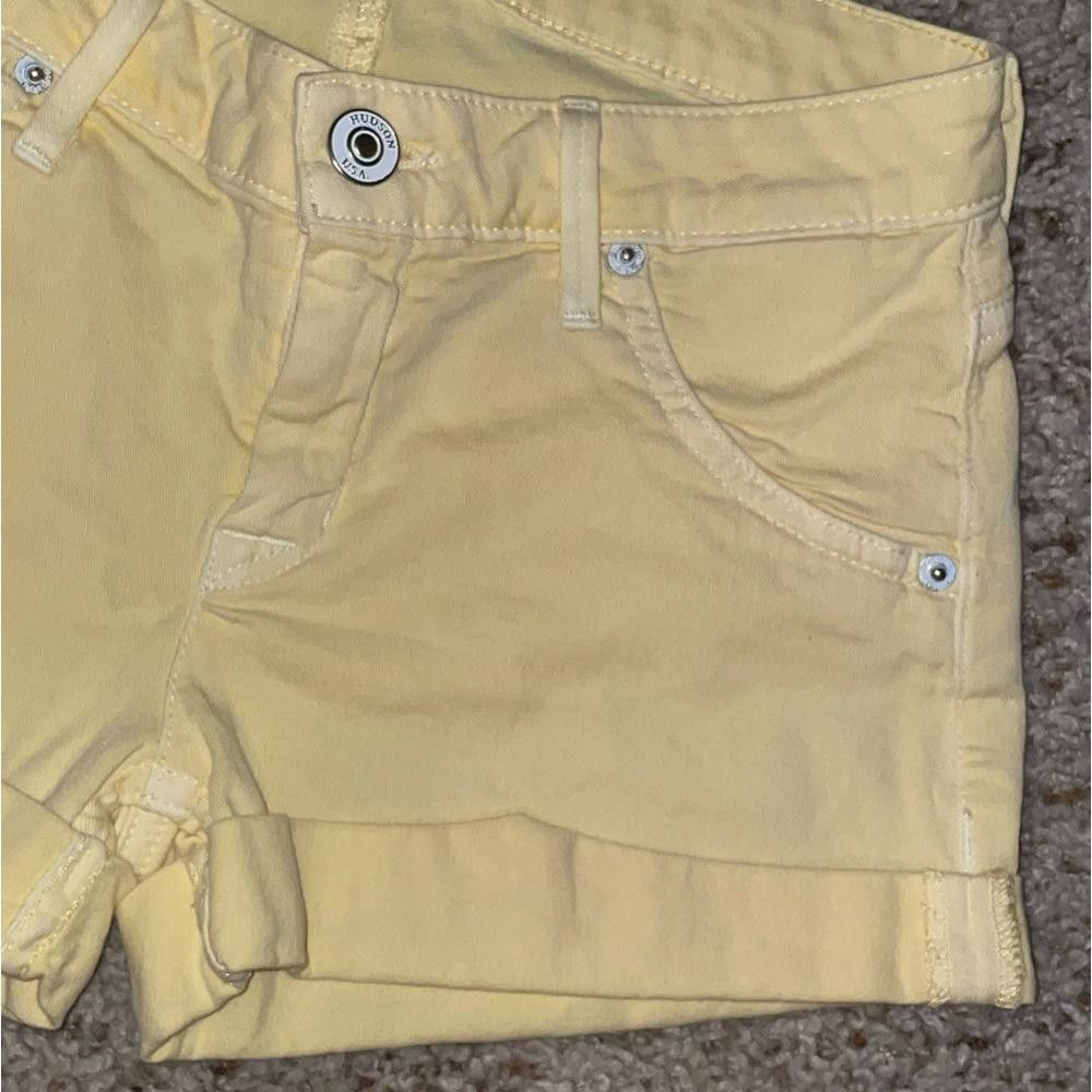 Designer Hudson Yellow Denim Shorts Size 24" / US 00 / IT 34 - 3 Thumbnail