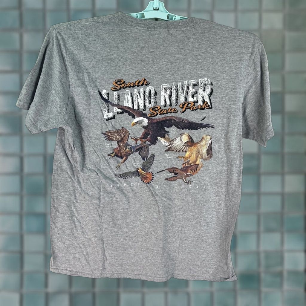Gildan Vintage Graphic Bird South Llano State Park TX T Shirt Adult Size L Gray Size US L / EU 52-54 / 3 - 1 Thumbnail