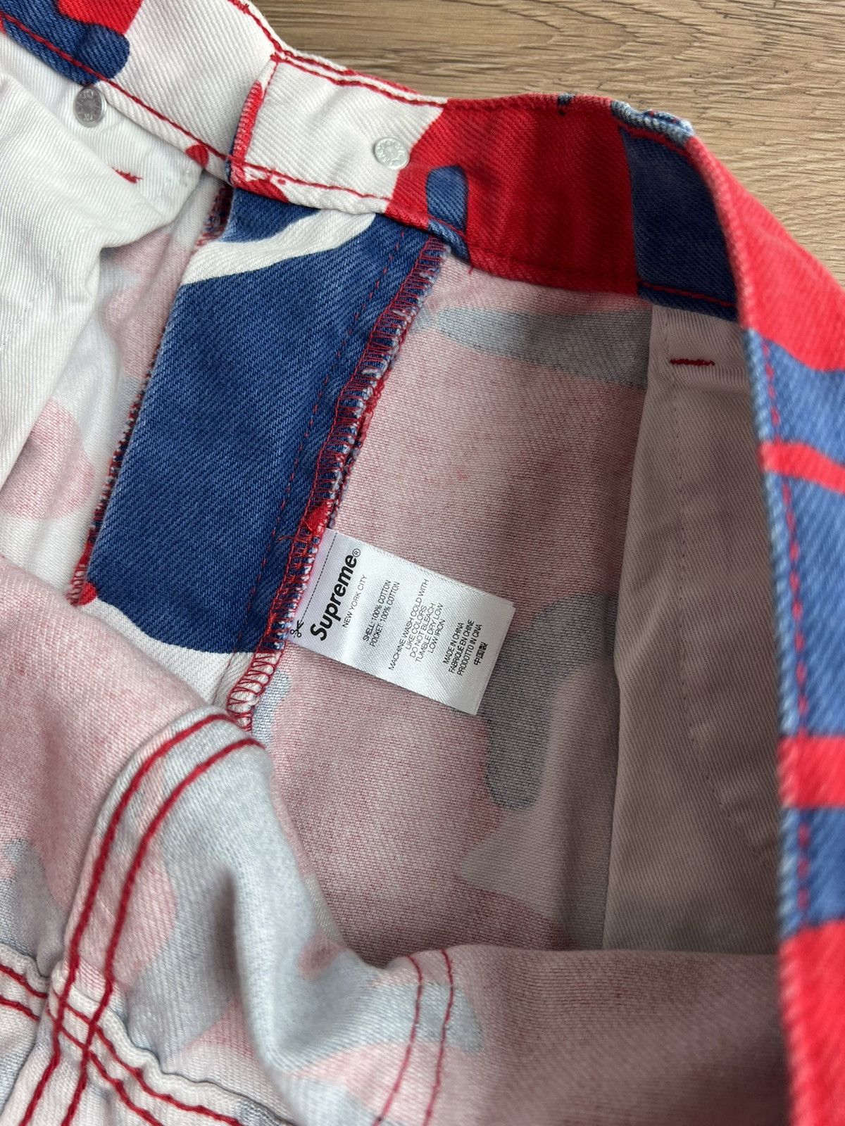 Supreme Supreme Cutoff Double knee Denim Painter Short Red Camo Size US 34 / EU 50 - 6 Thumbnail