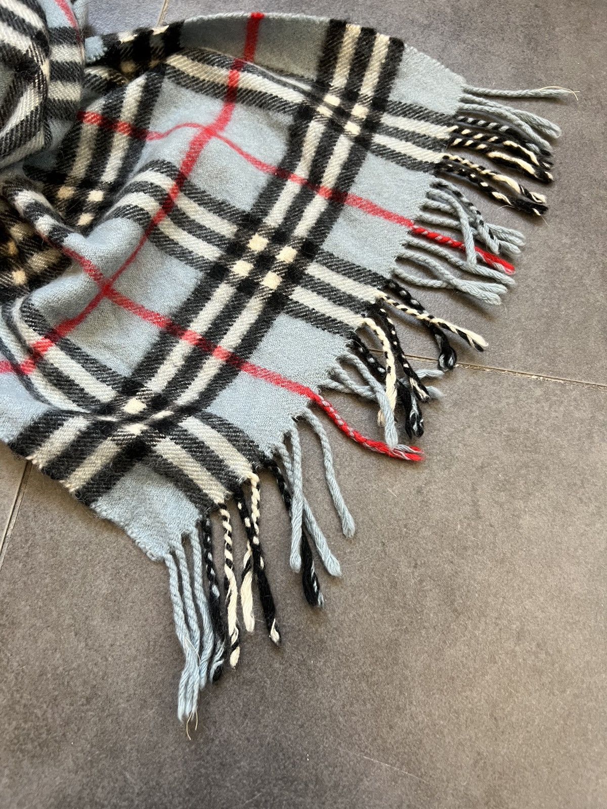 Burberry Rare Baby Cashmere Blue Burberry nova check scarf muffler Size ONE SIZE - 3 Thumbnail