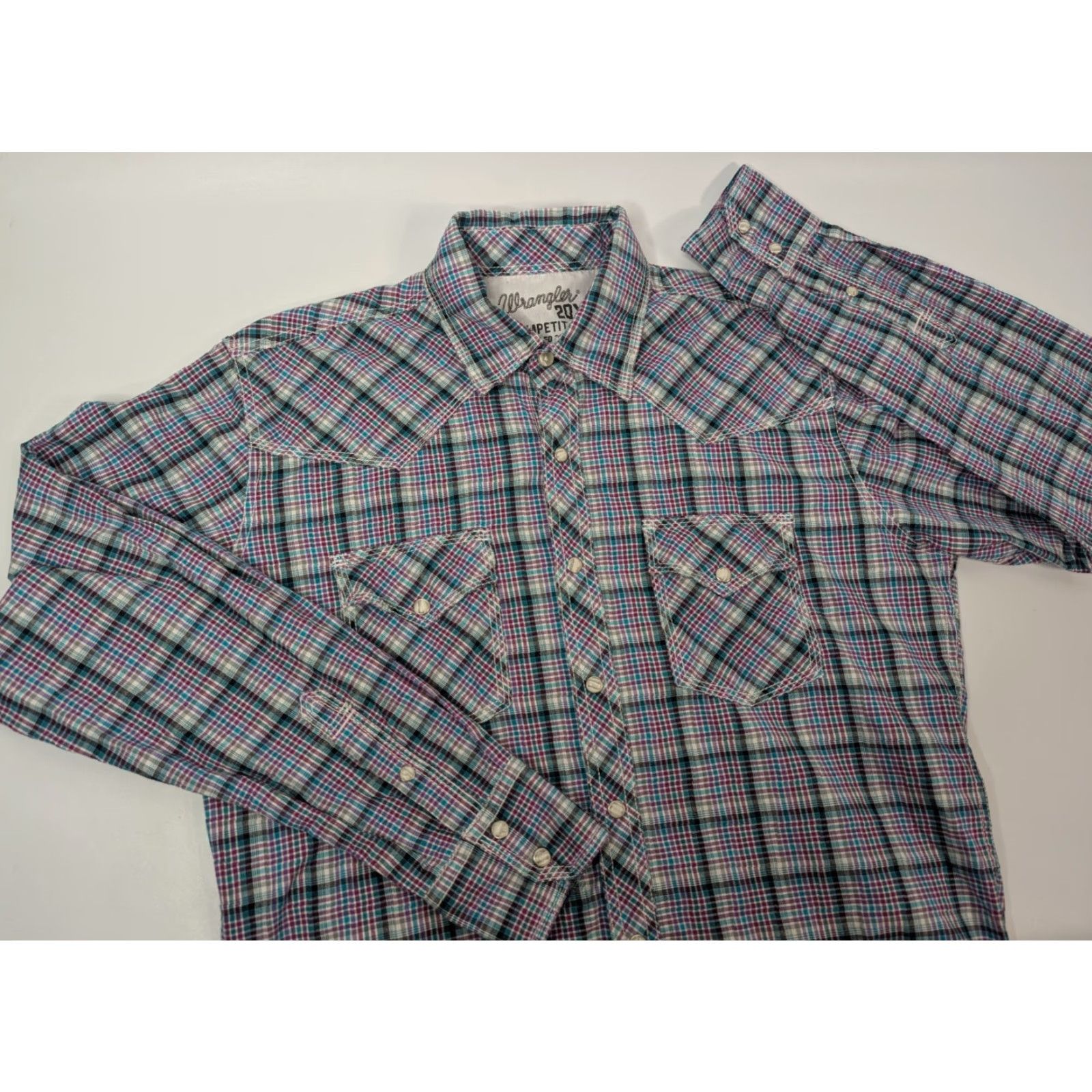 Wrangler Wrangler 20X Competition Advanced Comfort Mens M Pearl Snap Western Shirt Rodeo Size US M / EU 48-50 / 2 - 2 Thumbnail