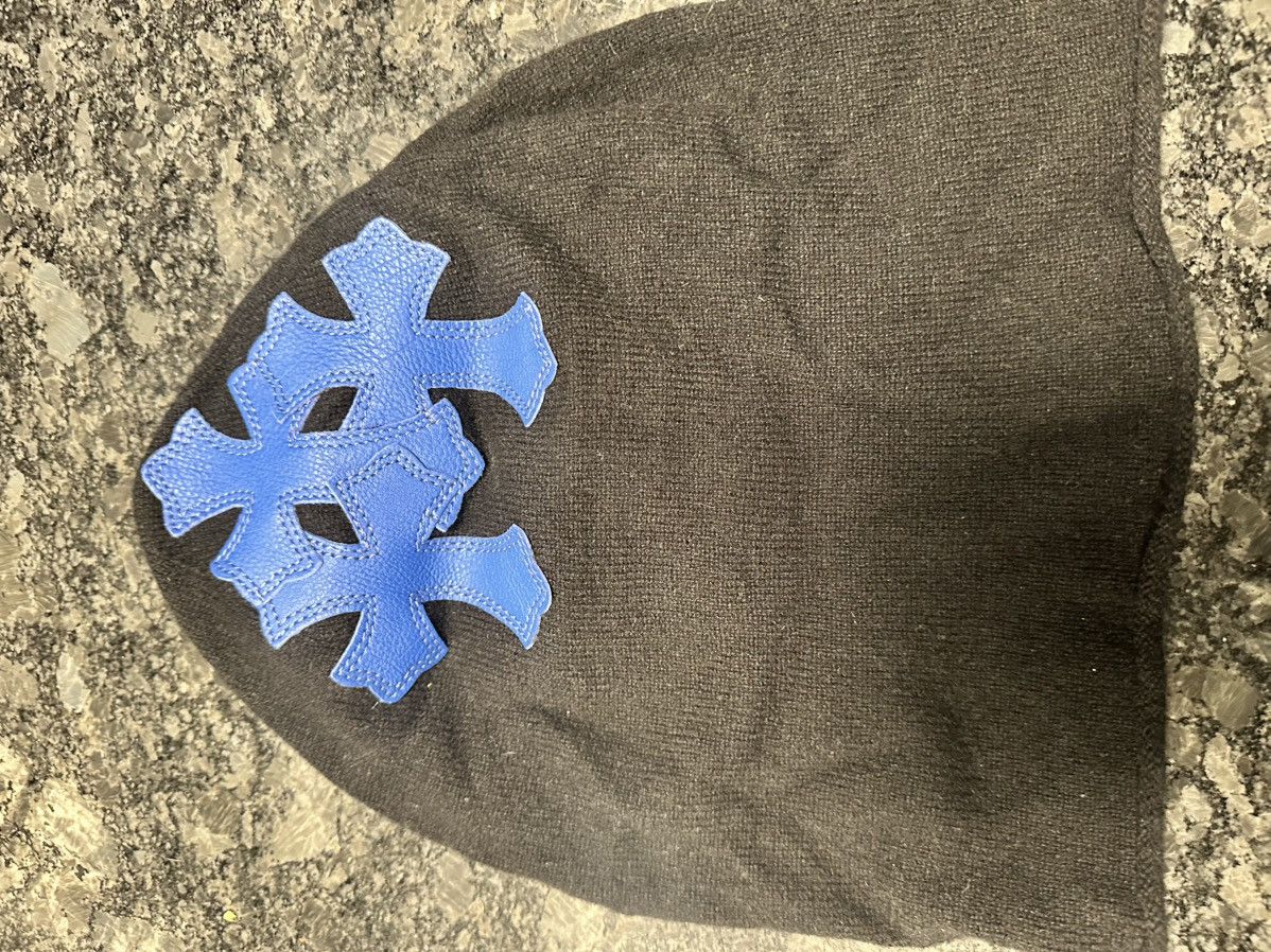 Chrome Hearts Crome Hearts Triple Cross Blue Beanie Size ONE SIZE - 3 Thumbnail