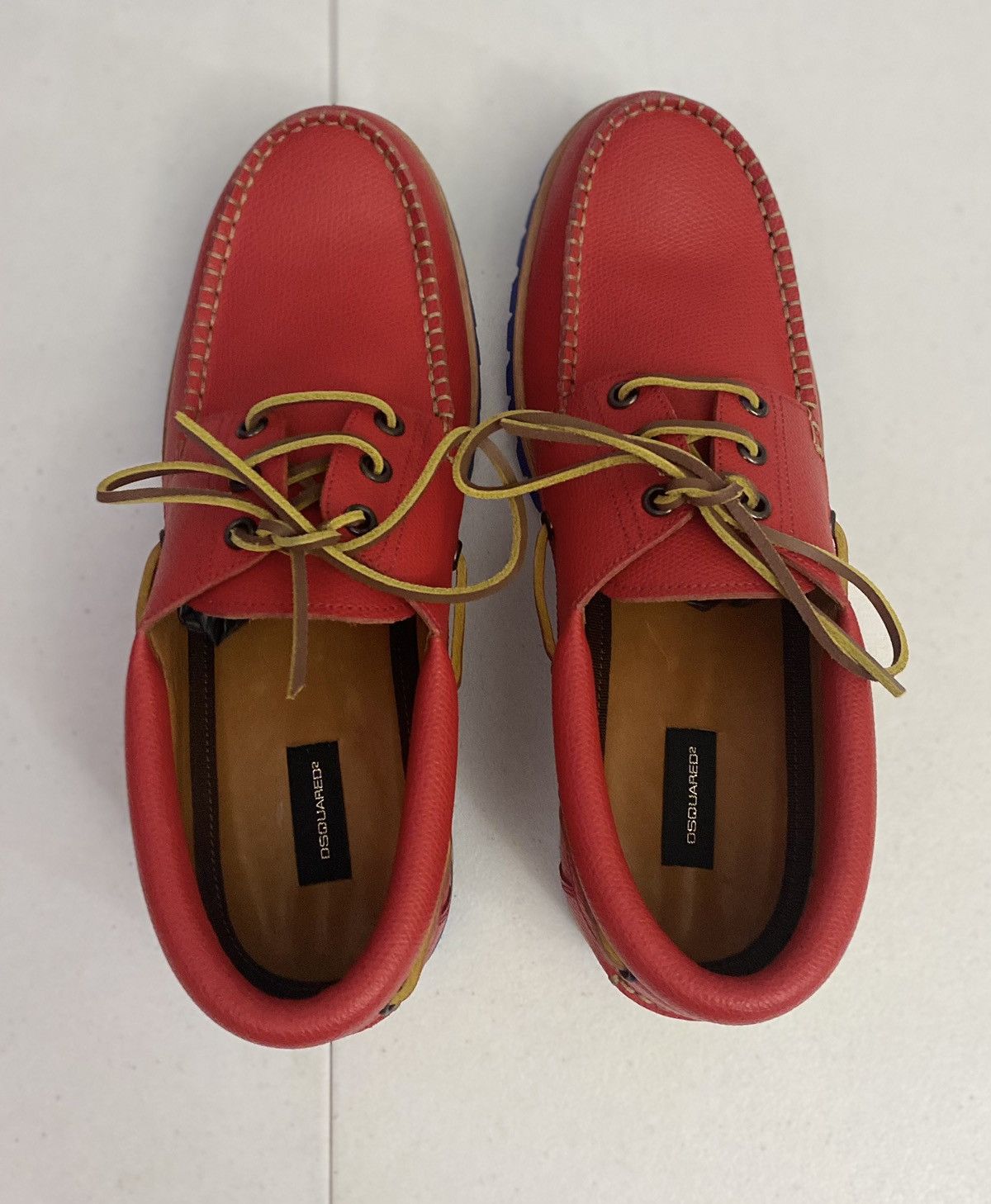 Dsquared2 Dsquared2 🇮🇹 Fire Leather Handmade Contrast Boat Shoes 7 NEW Size US 7 / EU 40 - 9 Thumbnail