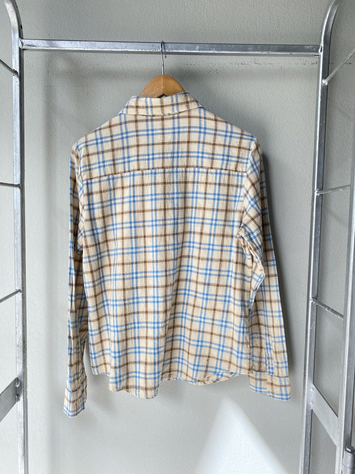45rpm 45rpm R Beige and Blue Plaid Button-Up Shirt Size S / US 4 / IT 40 - 2 Thumbnail