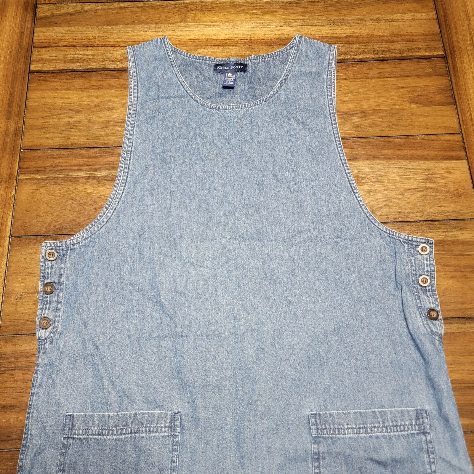 Other Karen Scott Denim Dress w/ Front Pockets - Size Large Size L / US 10 / IT 46 - 2 Thumbnail
