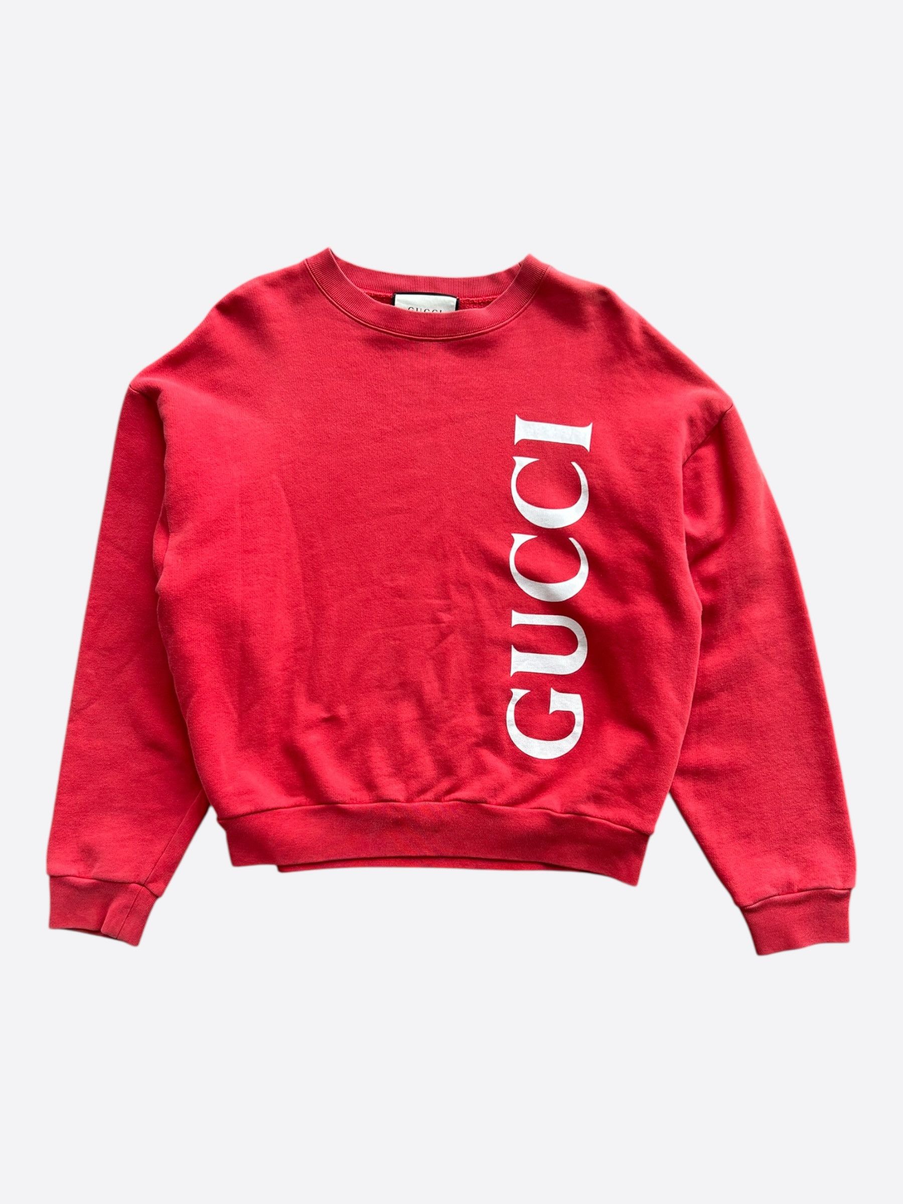Gucci Gucci Red & White Logo Sweater Size US M / EU 48-50 / 2 - 1 Thumbnail