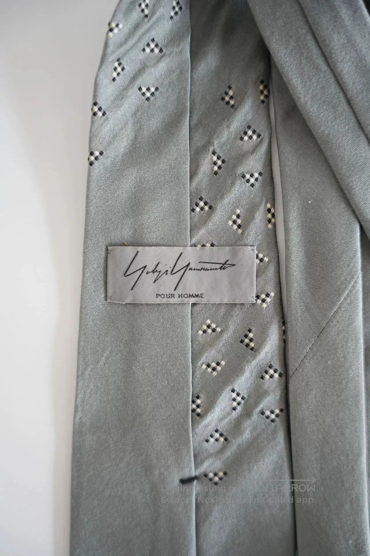 Yohji Yamamoto Gray Silk Tie.