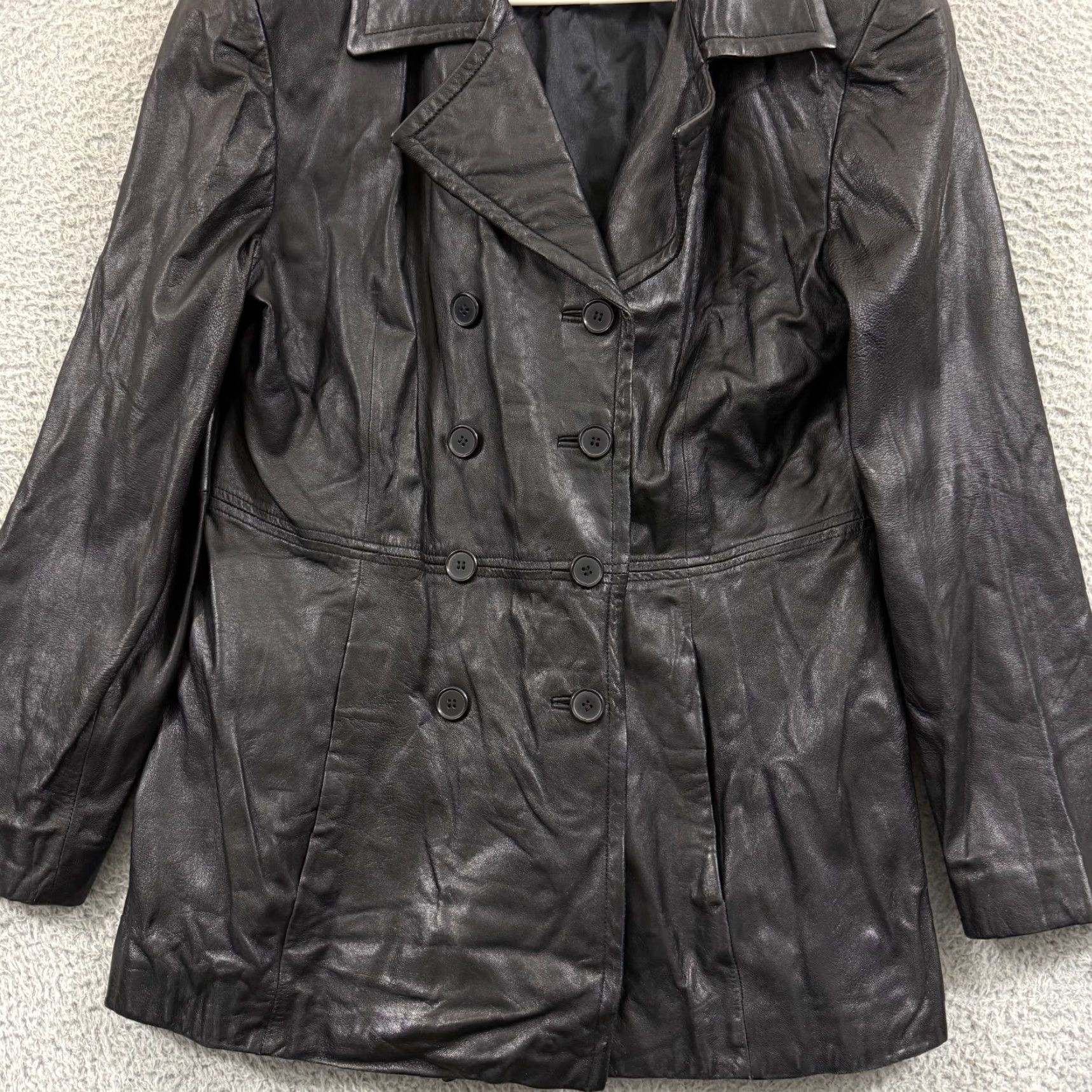 Ferrari VTG Jacqueline Ferrari Jacket Women Large Double Breasted 80s Lambskin Leather Size L / US 10 / IT 46 - 2 Thumbnail