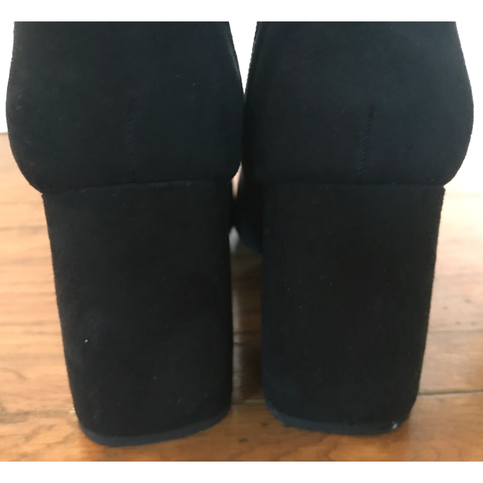 BCBGeneration VINTAGE US 8 Medium BCBGeneration Addison Micro-suede Black Lace Up Boot 3 1/4" Heel Zip Boots Womens Damaged Box Scuffs Size US 8 / IT 38 - 4 Thumbnail