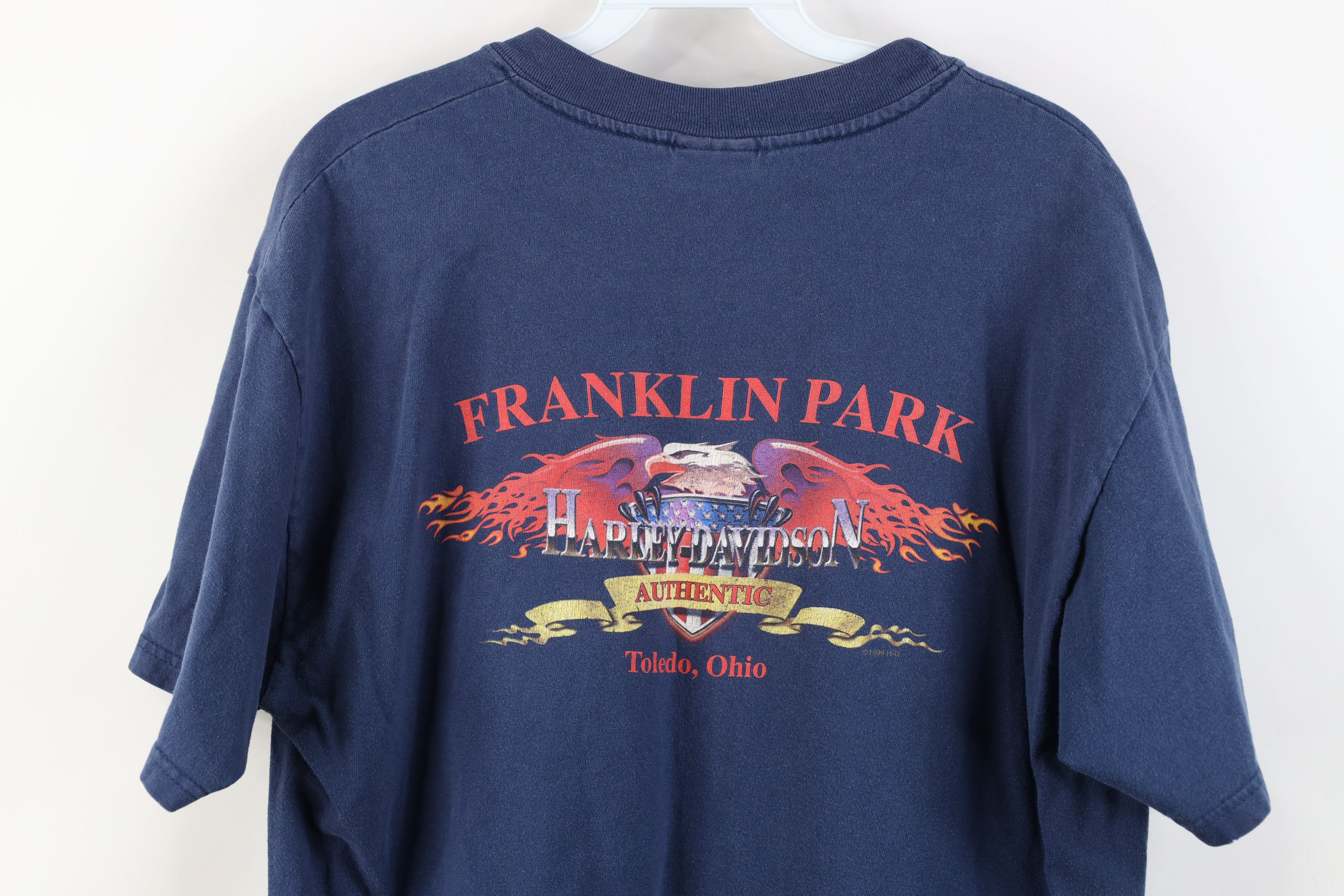 Harley Davidson Vintage Y2K 2000 Harley Davidson Eagle Fire T-Shirt USA Size US L / EU 52-54 / 3 - 14 Thumbnail