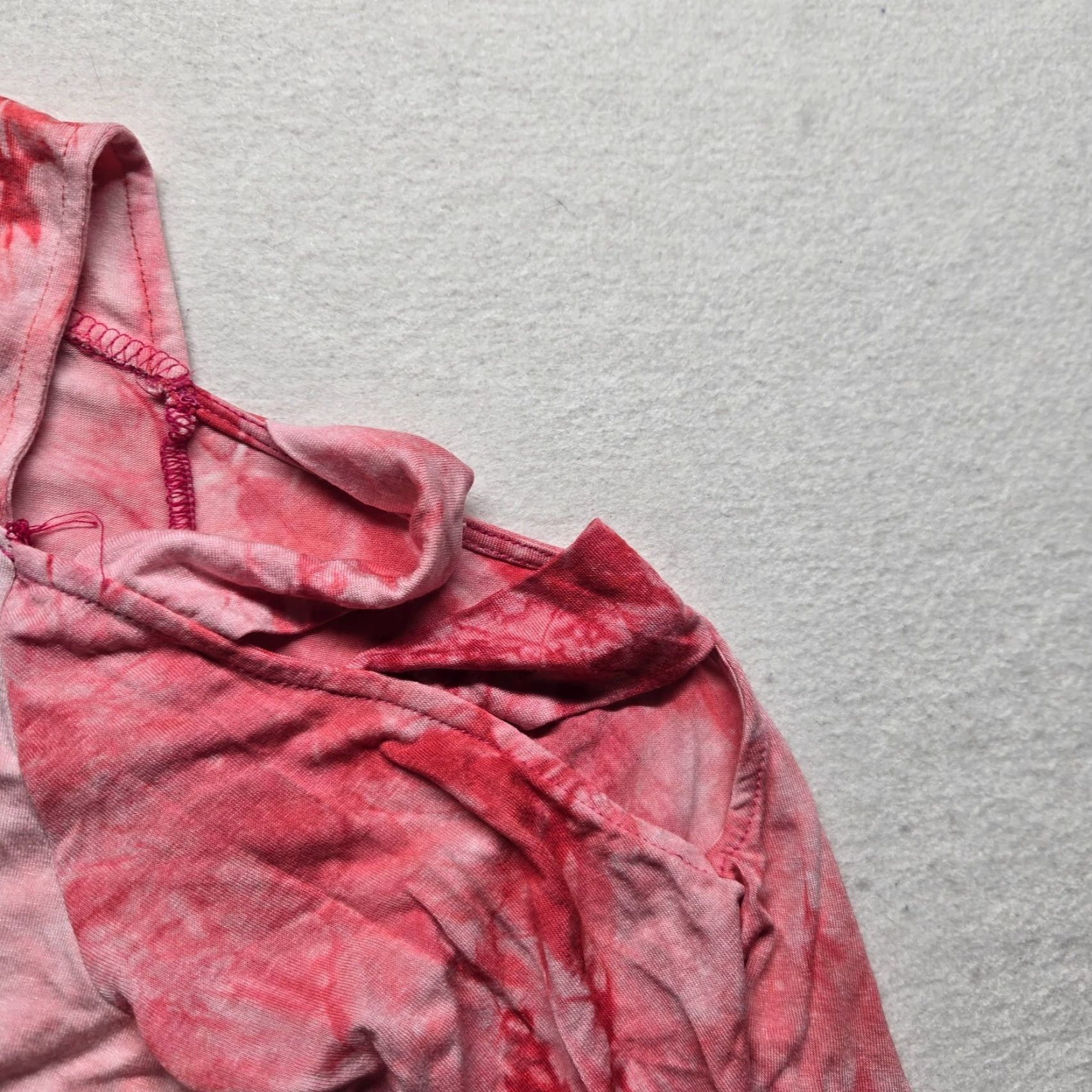 Vintage VINTAGE French Foundry Shirt Adult Women L Red Tie Dye Half Blouse Open Shoulder Womens Large Size L / US 10 / IT 46 - 3 Thumbnail