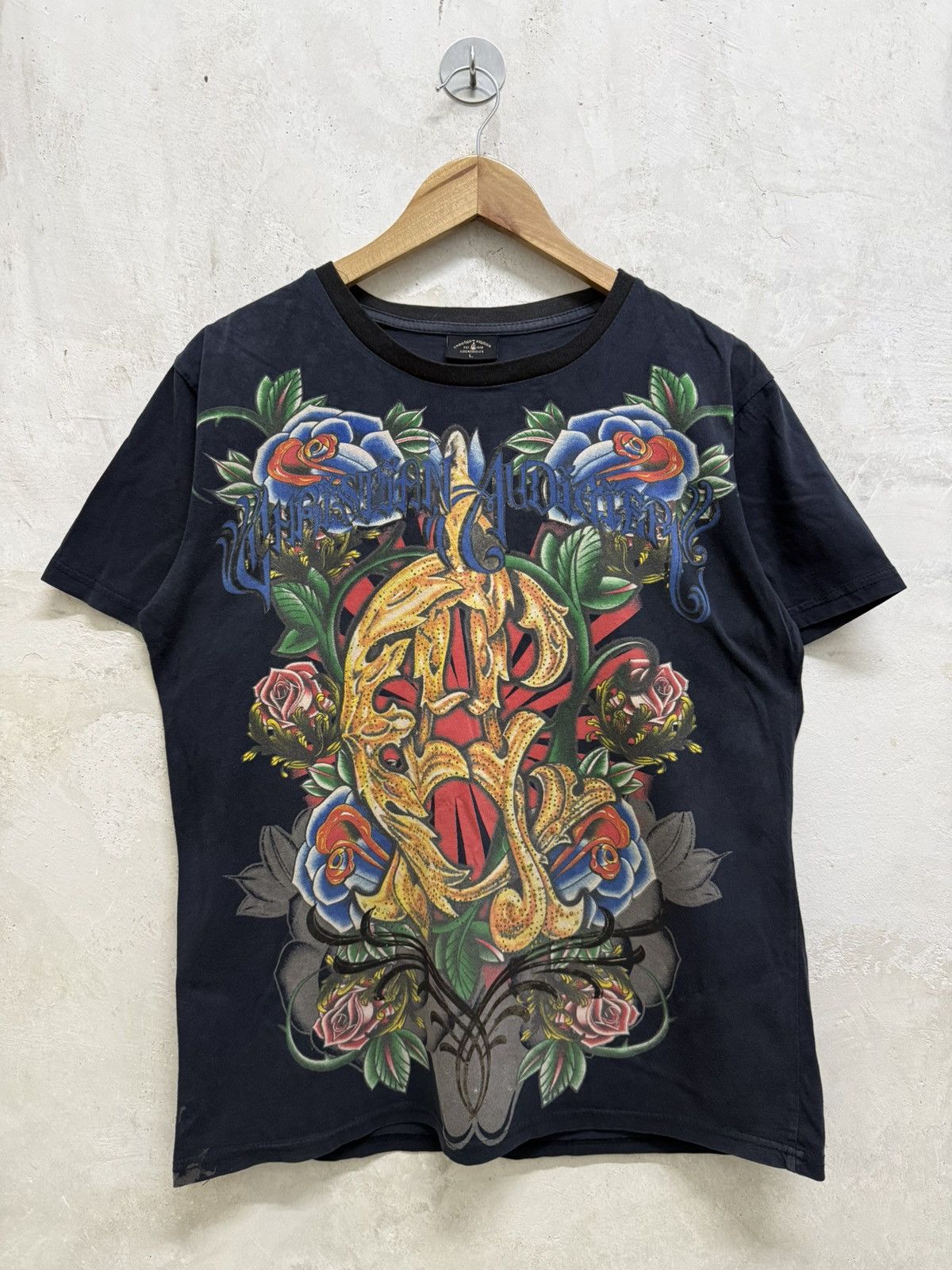 Christian Audigier Vintage Christian Audigier Floral T-Shirt Size US L / EU 52-54 / 3 - 1 Thumbnail