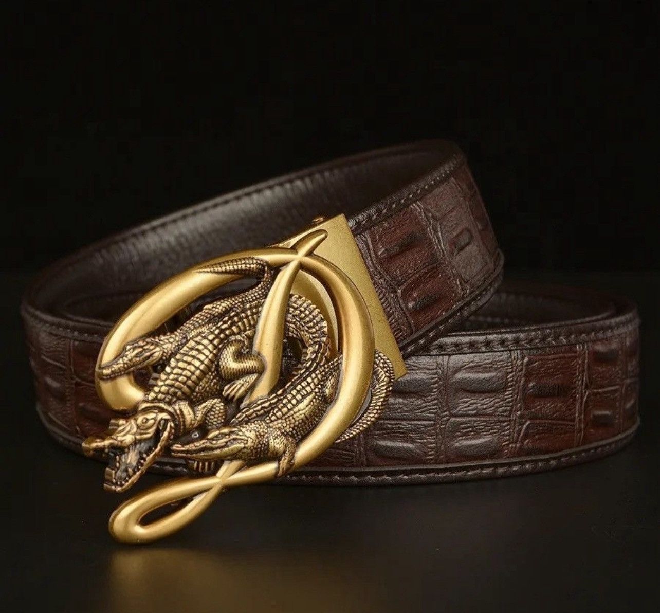 Leather Crocodile Alligator Belt Size ONE SIZE - 2 Thumbnail