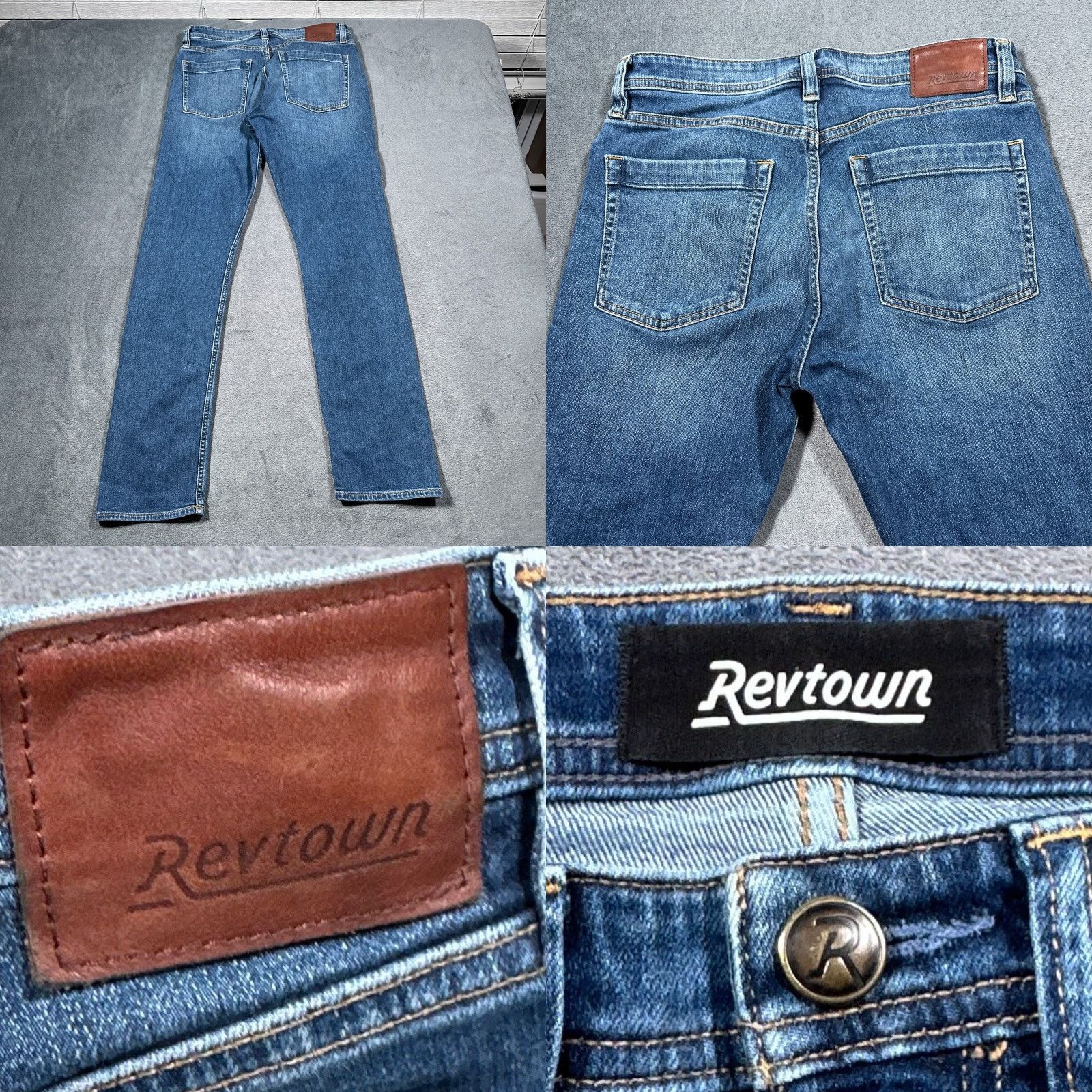 Denime Revtown Jeans Mens 31x32 Blue Decade Denim Sharp Slim Fit Stretch Casual Pants Size US 31 - 8 Thumbnail