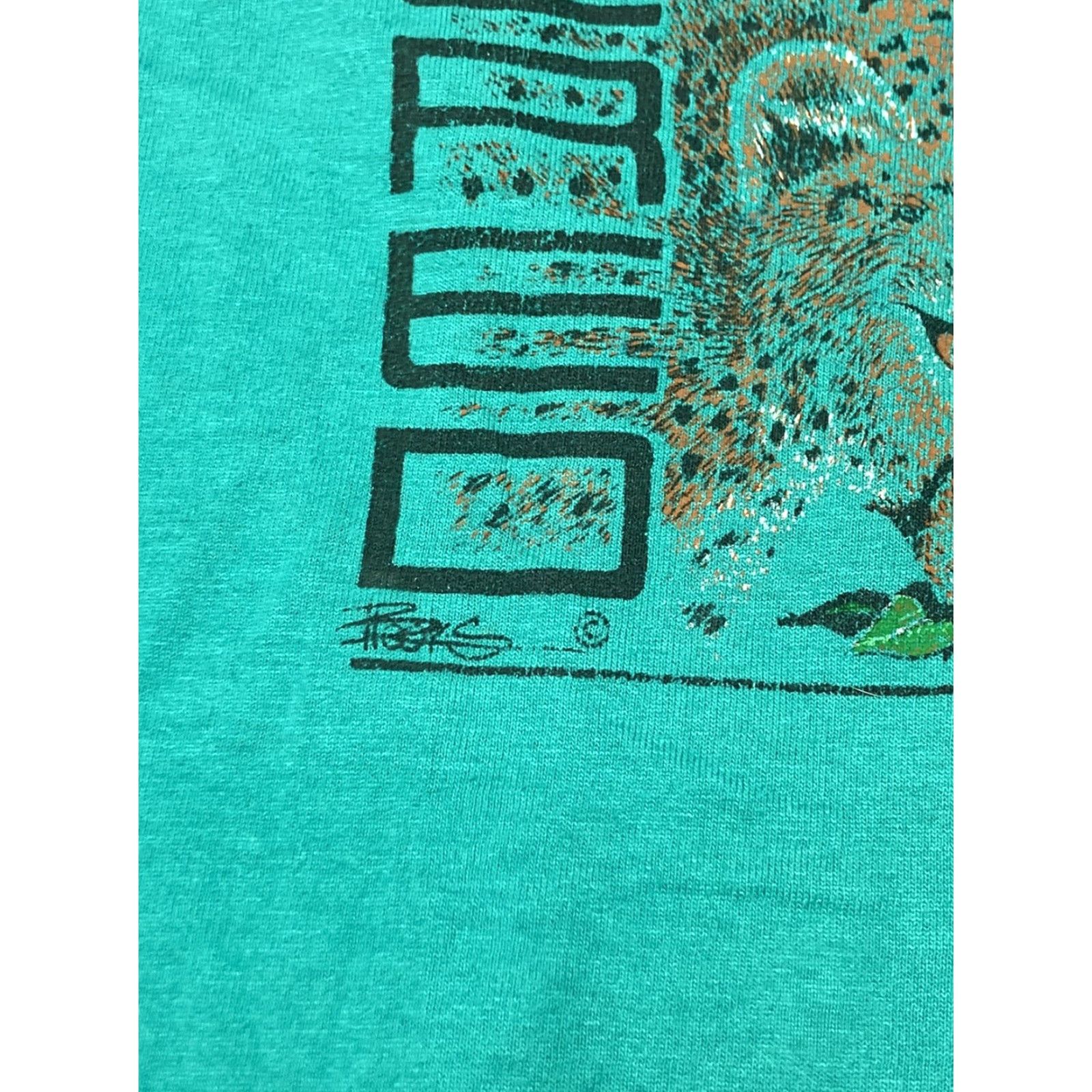 Vintage VINTAGE T-SHIRT Nature Endangered Earth Panda Rhino Animal Blue L Large Mens Stitch Size US L / EU 52-54 / 3 - 4 Thumbnail