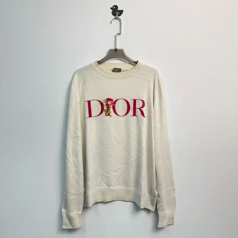 Dior Dior White Cotton Men's Sweatshirt 0089 Size US L / EU 52-54 / 3 - 1 Thumbnail