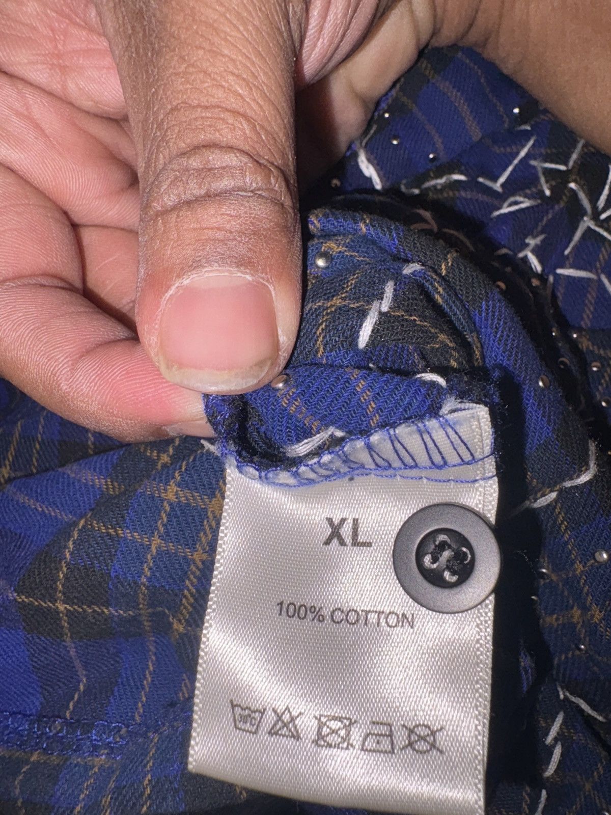 Vale Vale forever Rhinestone Blue flannel Size US XL / EU 56 / 4 - 3 Thumbnail