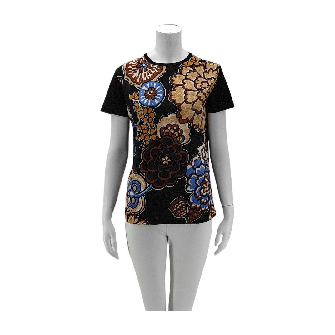 Louis Vuitton Louis Vuitton Floral Print Silk Blend T-Shirt M Size M / US 6-8 / IT 42-44 - 1 Thumbnail