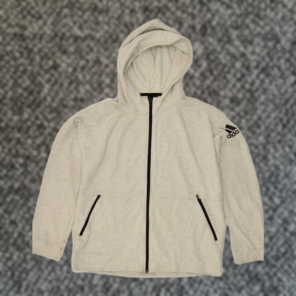 Adidas ADIDAS Womens Hoodie Sweater Grey Cotton Large UK 14/16 Size L / US 10 / IT 46 - 1 Thumbnail