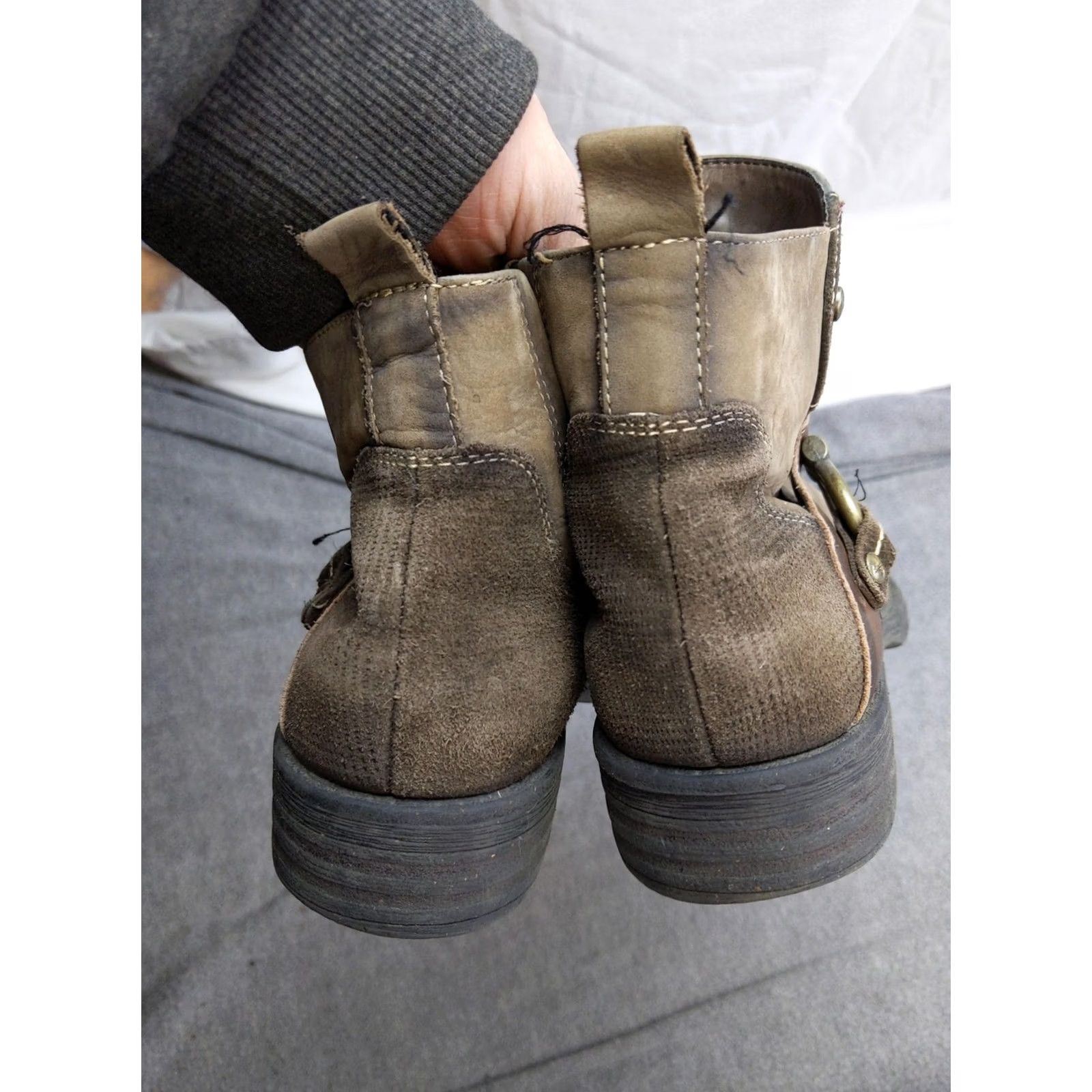 Vintage Earth Laurel Stone Boots Womens Casual Ankle Zip Booties Brown Leather Size 8.5 39 Block Heel Shoes Womens Size US 9 / IT 39 - 4 Thumbnail