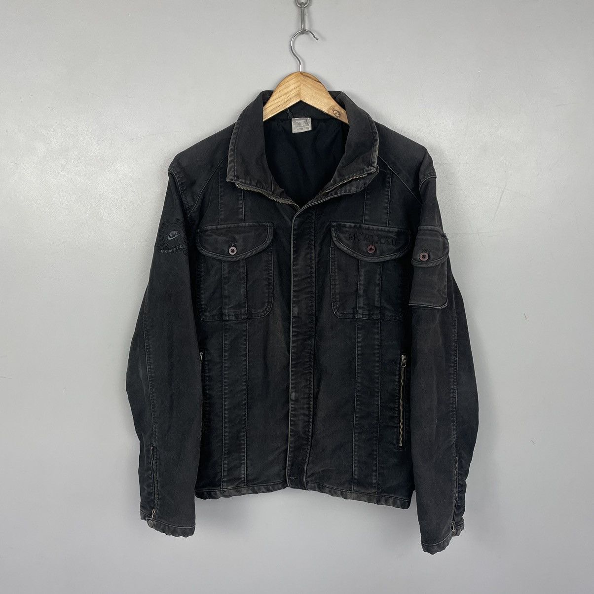 Nike × Vintage Vintage 90’s Nike distressed Denim Jacket y2k Size US M / EU 48-50 / 2 - 2 Thumbnail