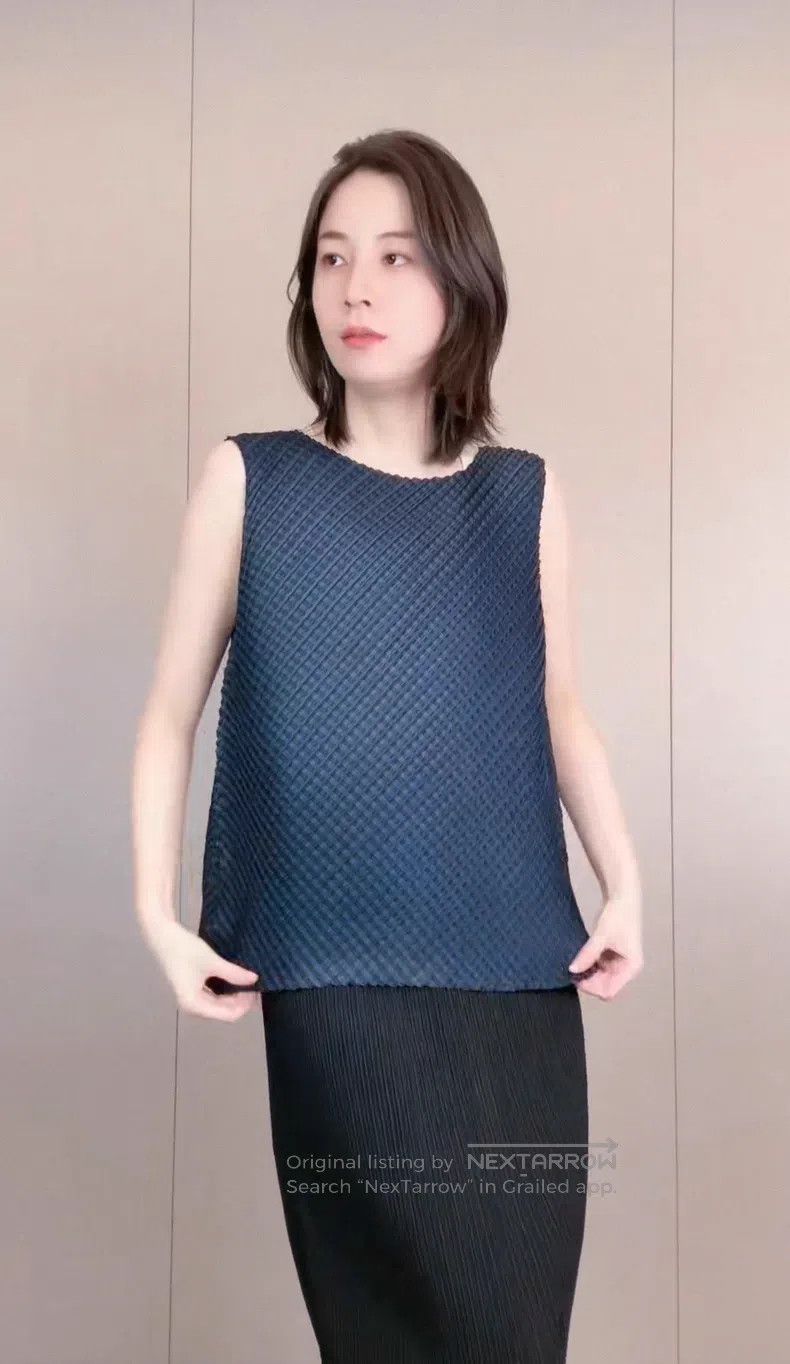 Issey Miyake Issey Miyake Plaid Asymmetric Top Size L / US 10 / IT 46 - 2 Thumbnail