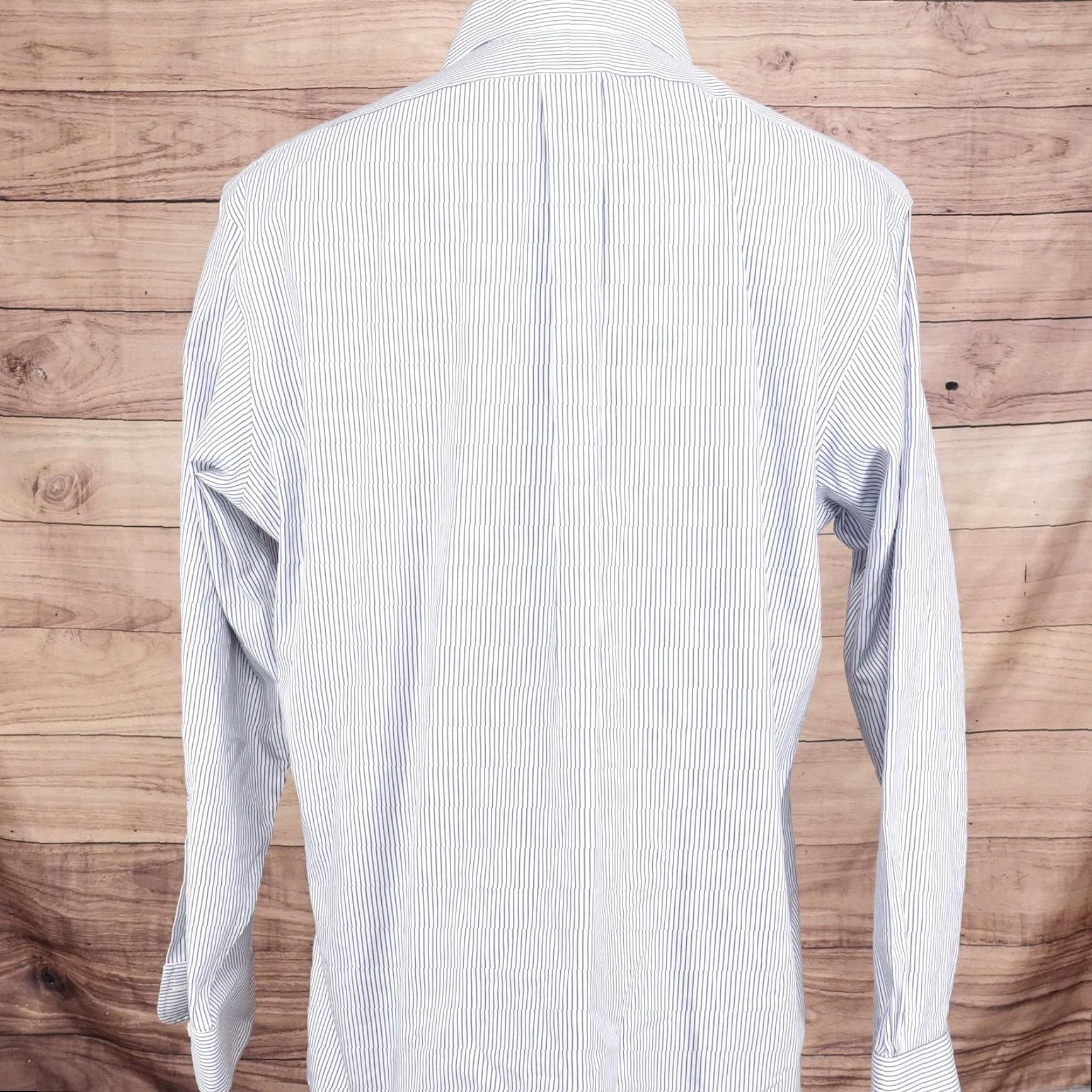 Brooks Brothers Brooks Brothers Dress Shirt Mens XL 17-4/5 Blue White Striped Regent Non-Iron Cotton Size US XL / EU 56 / 4 - 4 Thumbnail