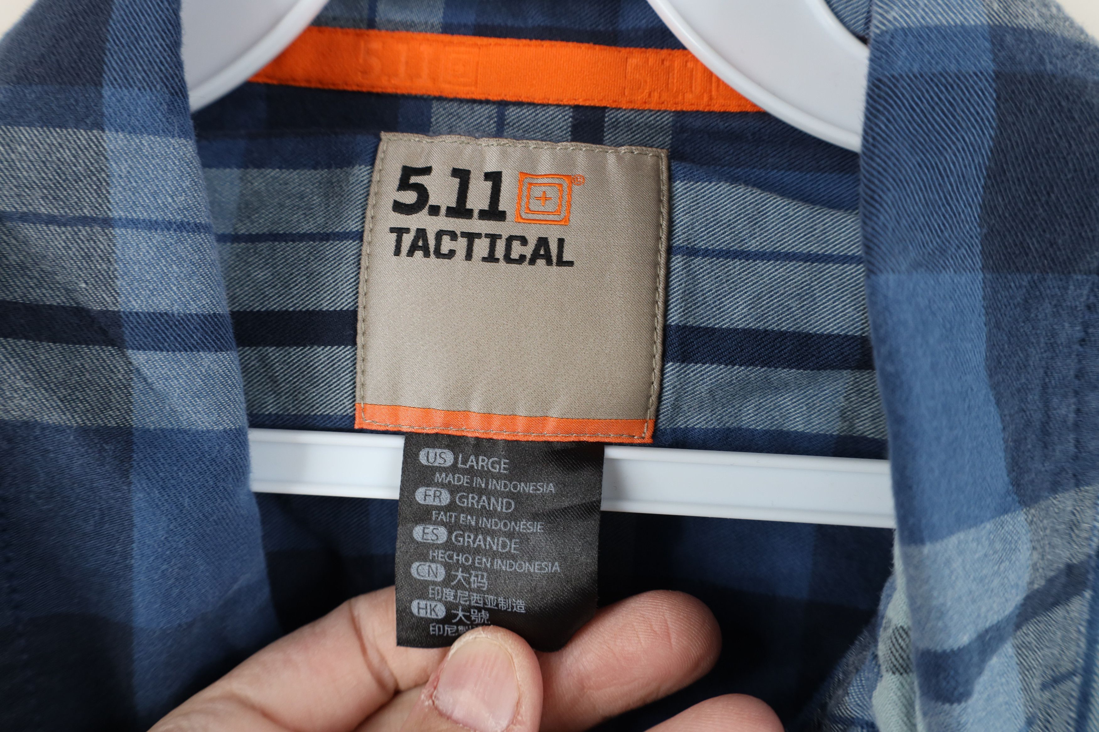 Vintage 5.11 Tactical Series Flannel Snap Button Shirt Plaid Blue Size US L / EU 52-54 / 3 - 7 Thumbnail