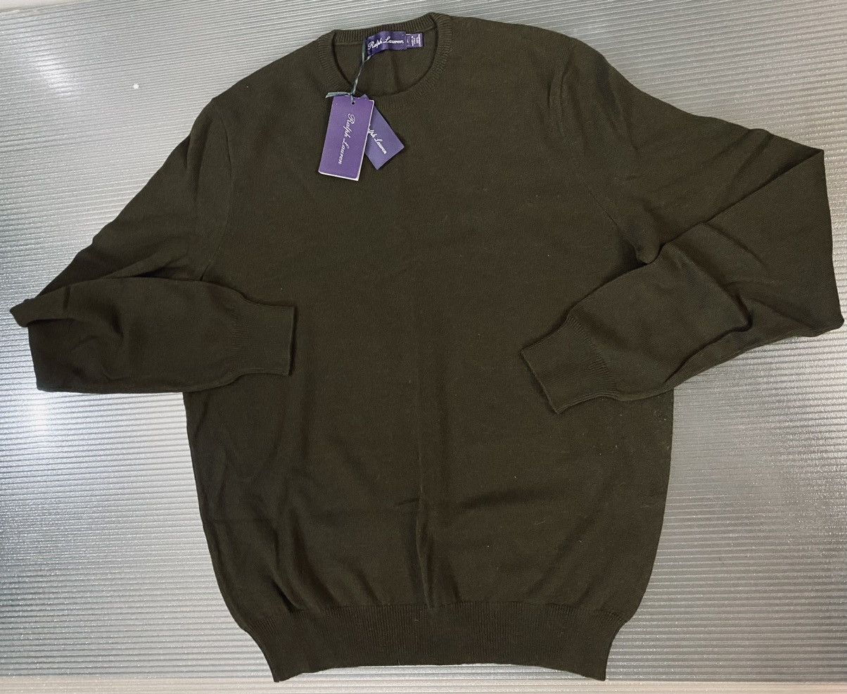 Ralph Lauren Purple Label RL Purple Label 🇮🇹 Fern Green cashmere jersey crewneck L NEW Size US L / EU 52-54 / 3 - 1 Thumbnail