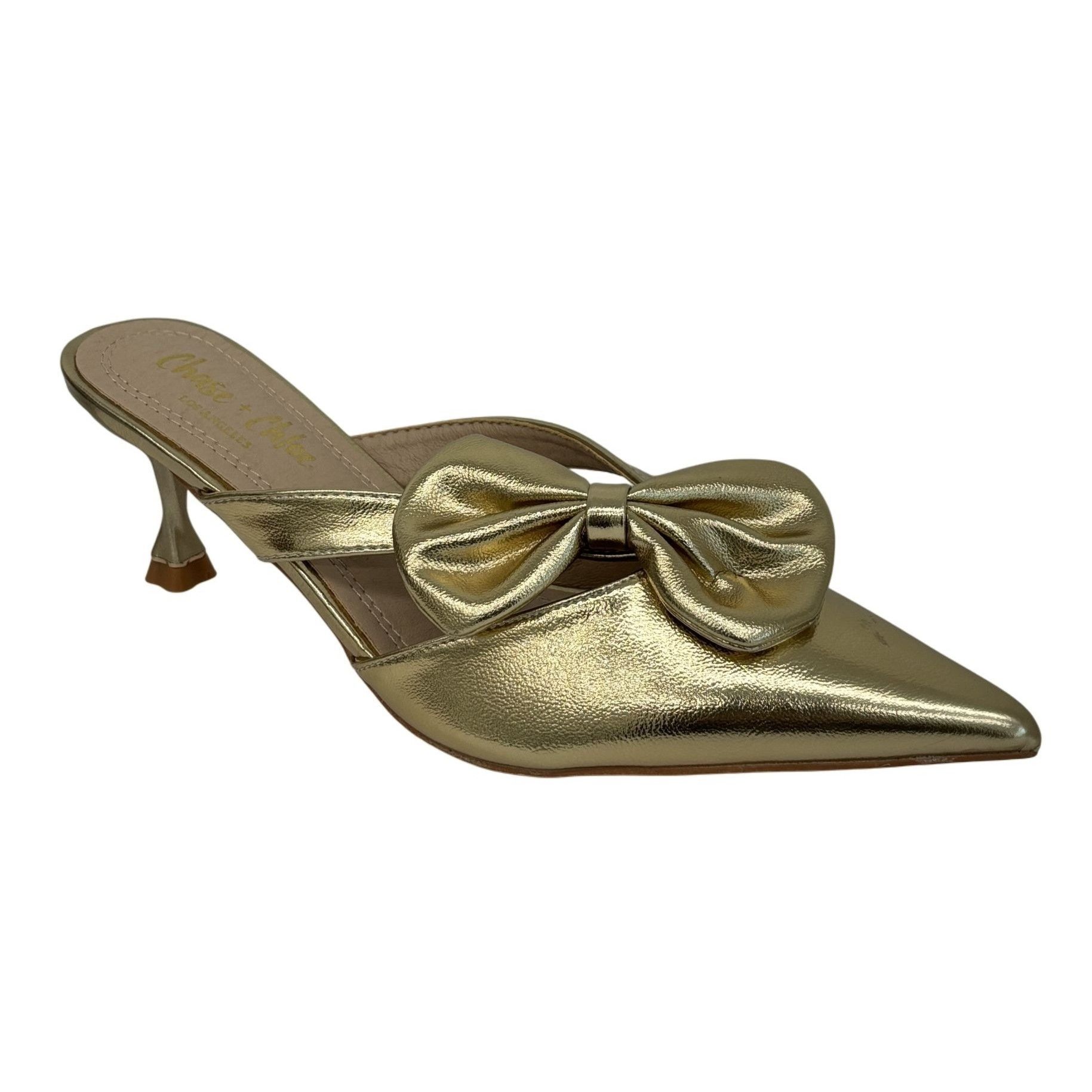 Other CHASE + CHLOE / Idra-3 / Gold / Pointed-Toe / Kitten Heel / Size US 9 / IT 39 - 1 Thumbnail