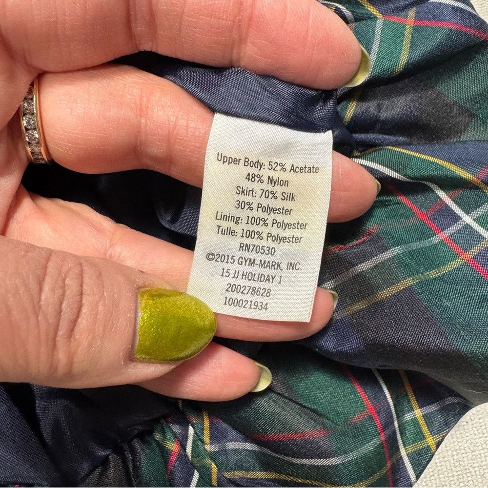Other Janie and Jack Navy Plaid Velvet Plaid Silk Blend Dress Siz Size XXS / US 00 / IT 34 - 7 Thumbnail