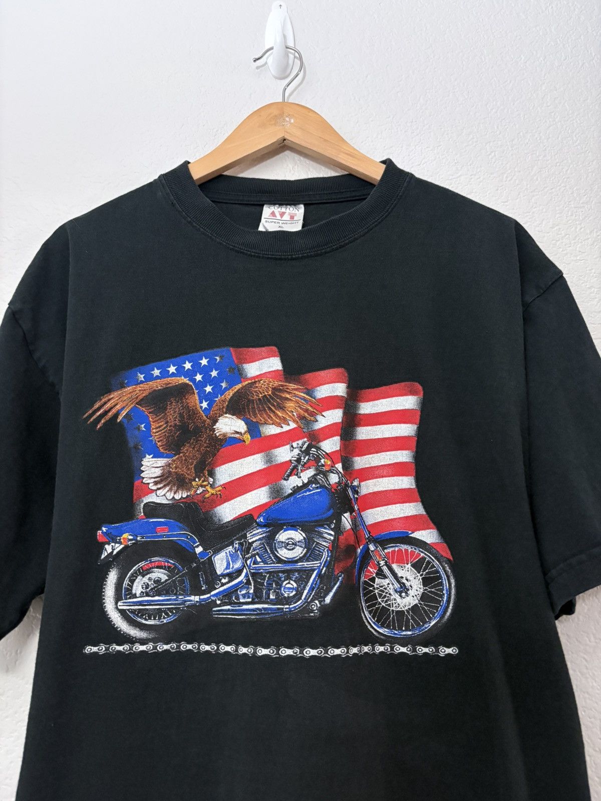Harley Davidson 90’s Harley Davidson American Flag Vintage Tee Size US XL / EU 56 / 4 - 2 Thumbnail