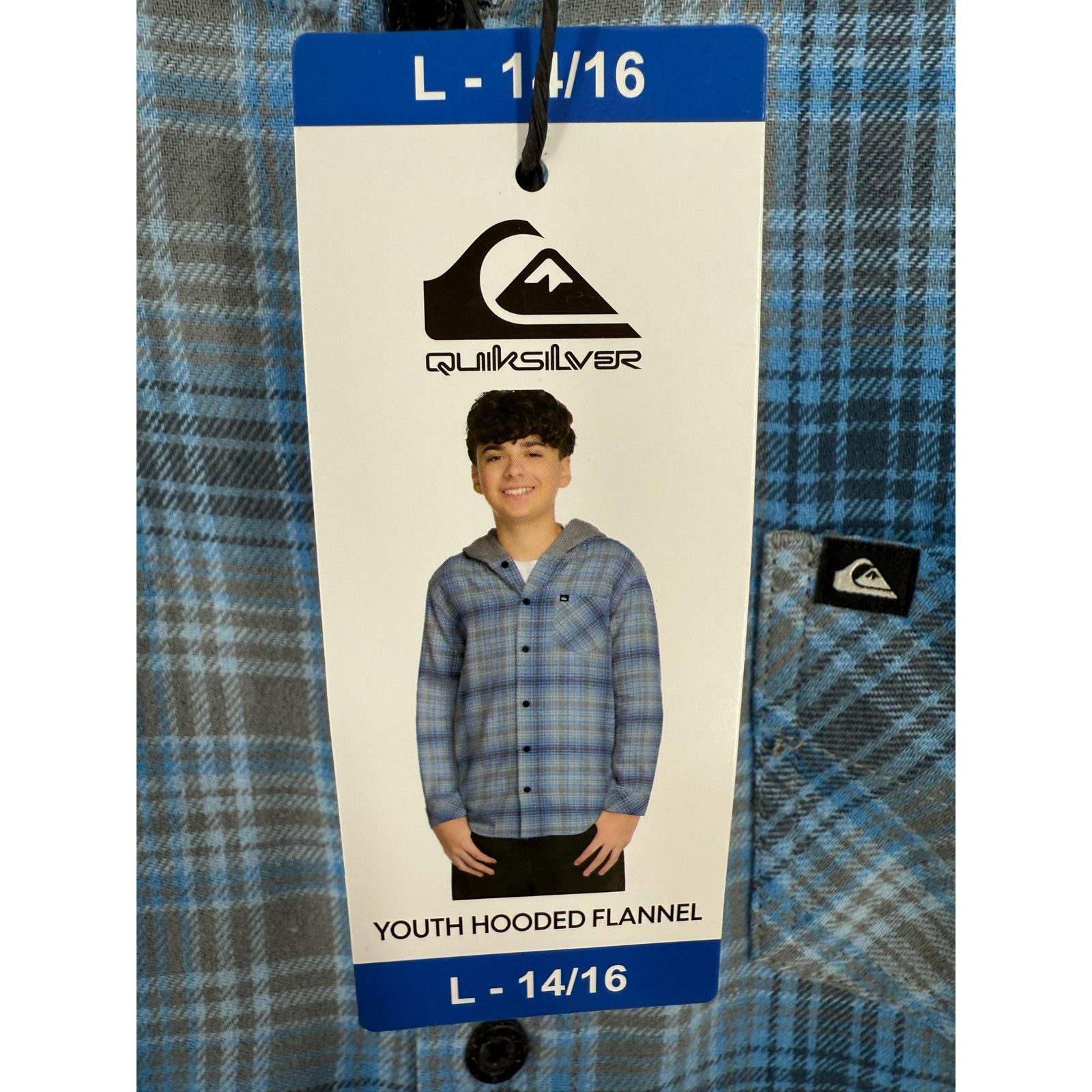 Other NEW Quiksilver Boys Lightweight Flannel Shirt Jacket Hoodie Size US L / EU 52-54 / 3 - 10 Thumbnail
