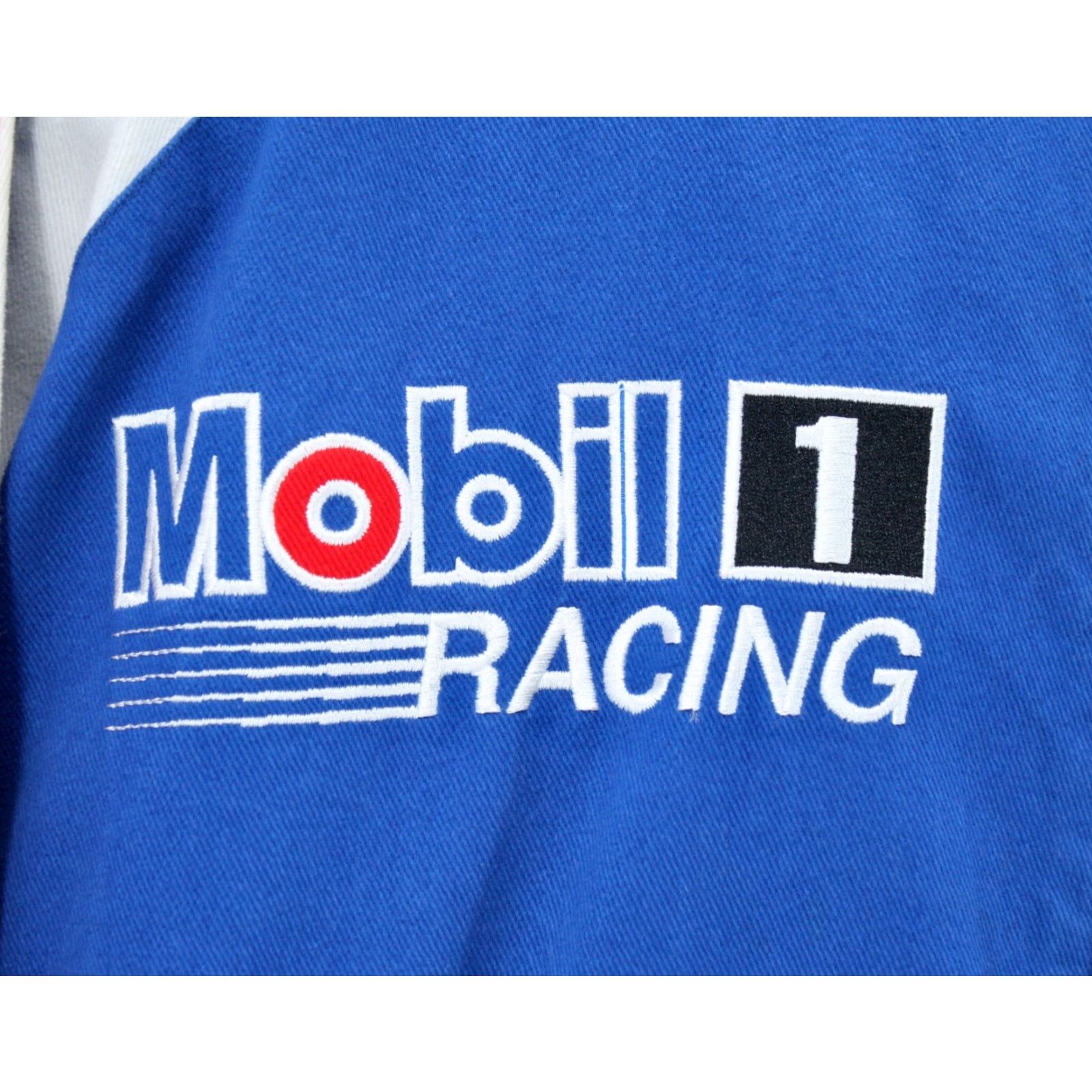 NASCAR Track Gear NASCAR Racing Jacket XL Men’s VTG 90s Jeremy Mayfield Mobil 1 Blue Cotton 1990s Size US XL / EU 56 / 4 - 5 Thumbnail