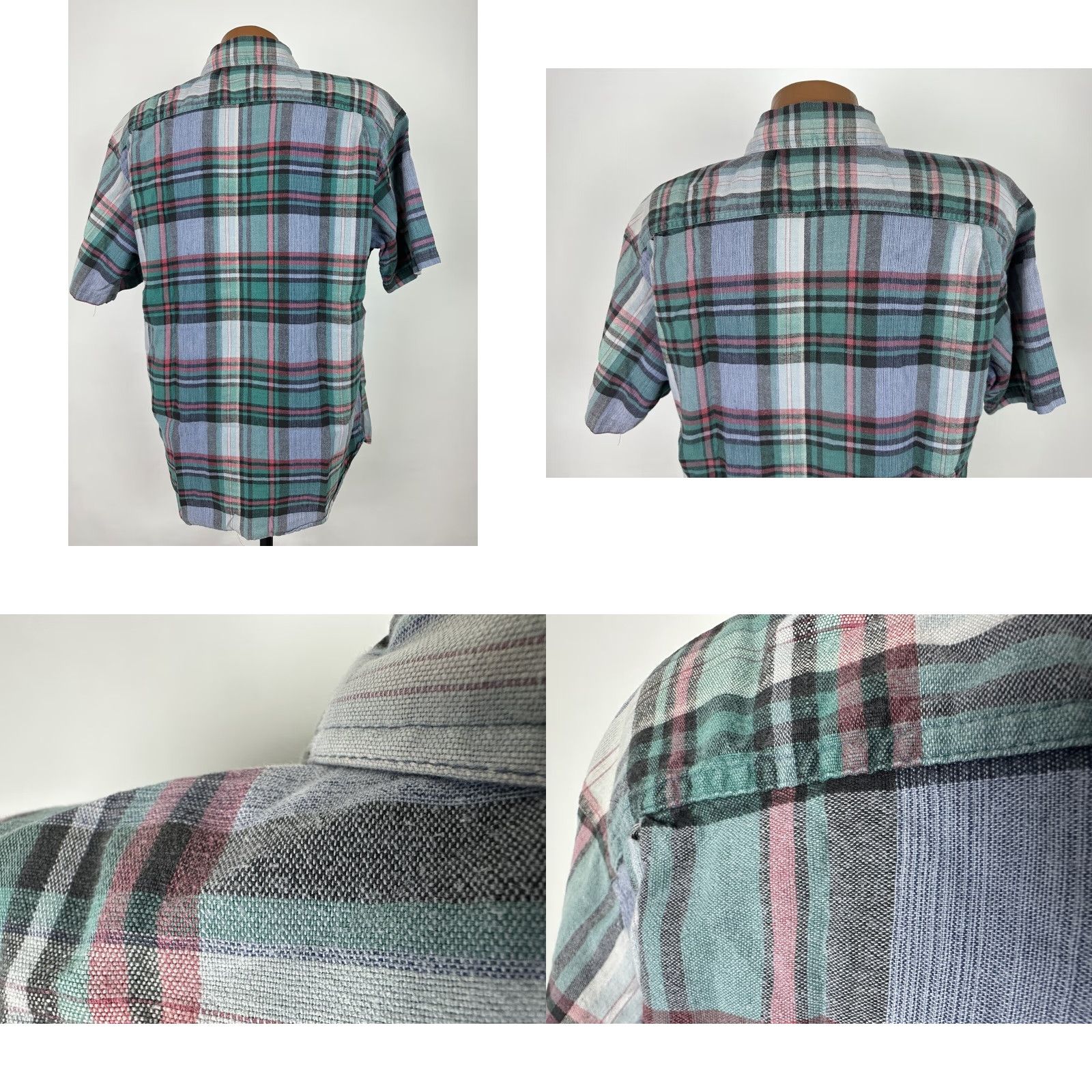 Equipment VINTAGE Basic Equipment Shirt Men L Blue Plaid Short Sleeve 80s 90s Casual 80s Vintage Slim Button-Up Pocket Collared Cotton Size US L / EU 52-54 / 3 - 8 Thumbnail