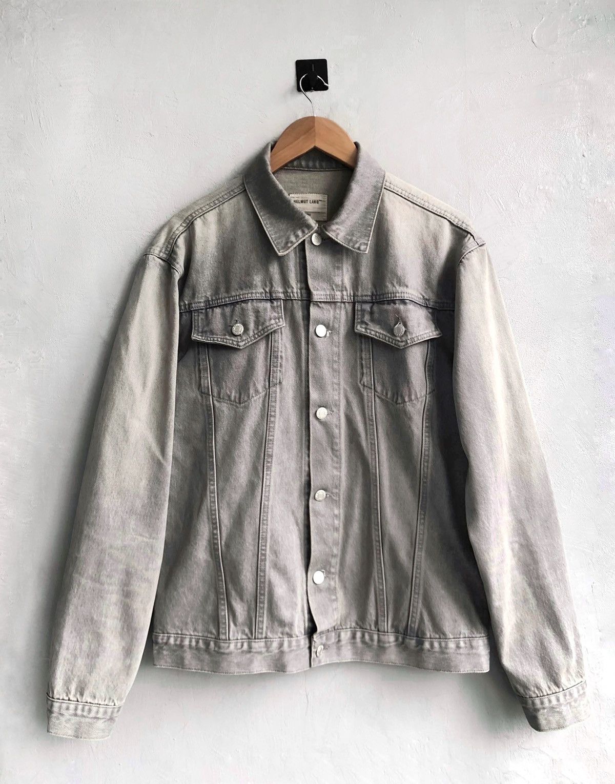 Helmut Lang raw silk denim jacket | Grailed