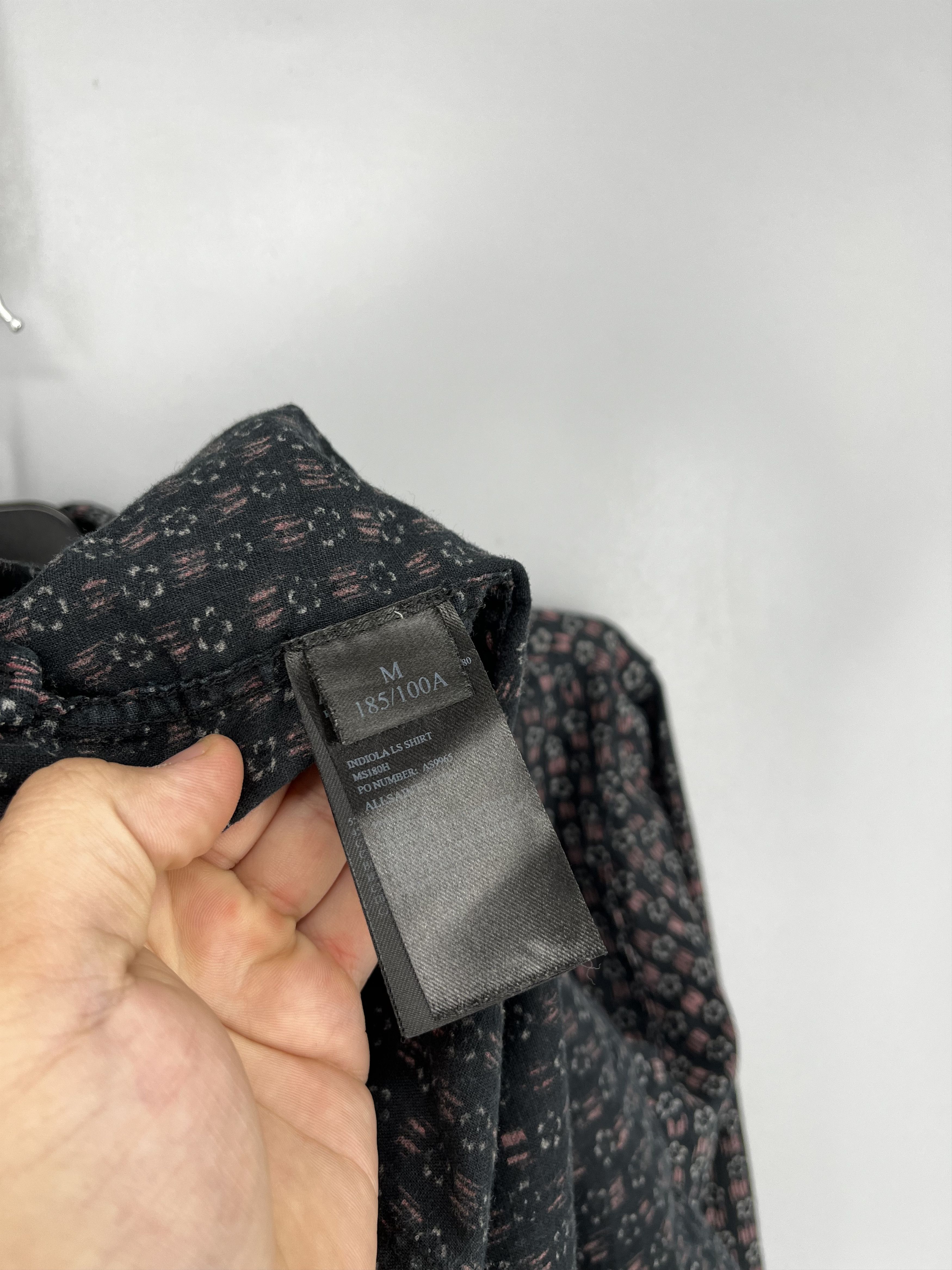 Allsaints AllSaints Gray Button Up Floral Geometric All Over Print Size US M / EU 48-50 / 2 - 8 Thumbnail