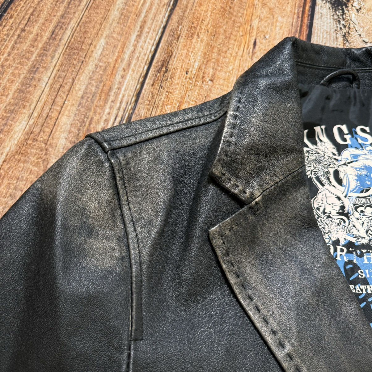 Japanese Brand × Vintage Leather jacket punk style skeleton 💀 tie dye Size US S / EU 44-46 / 1 - 8 Thumbnail
