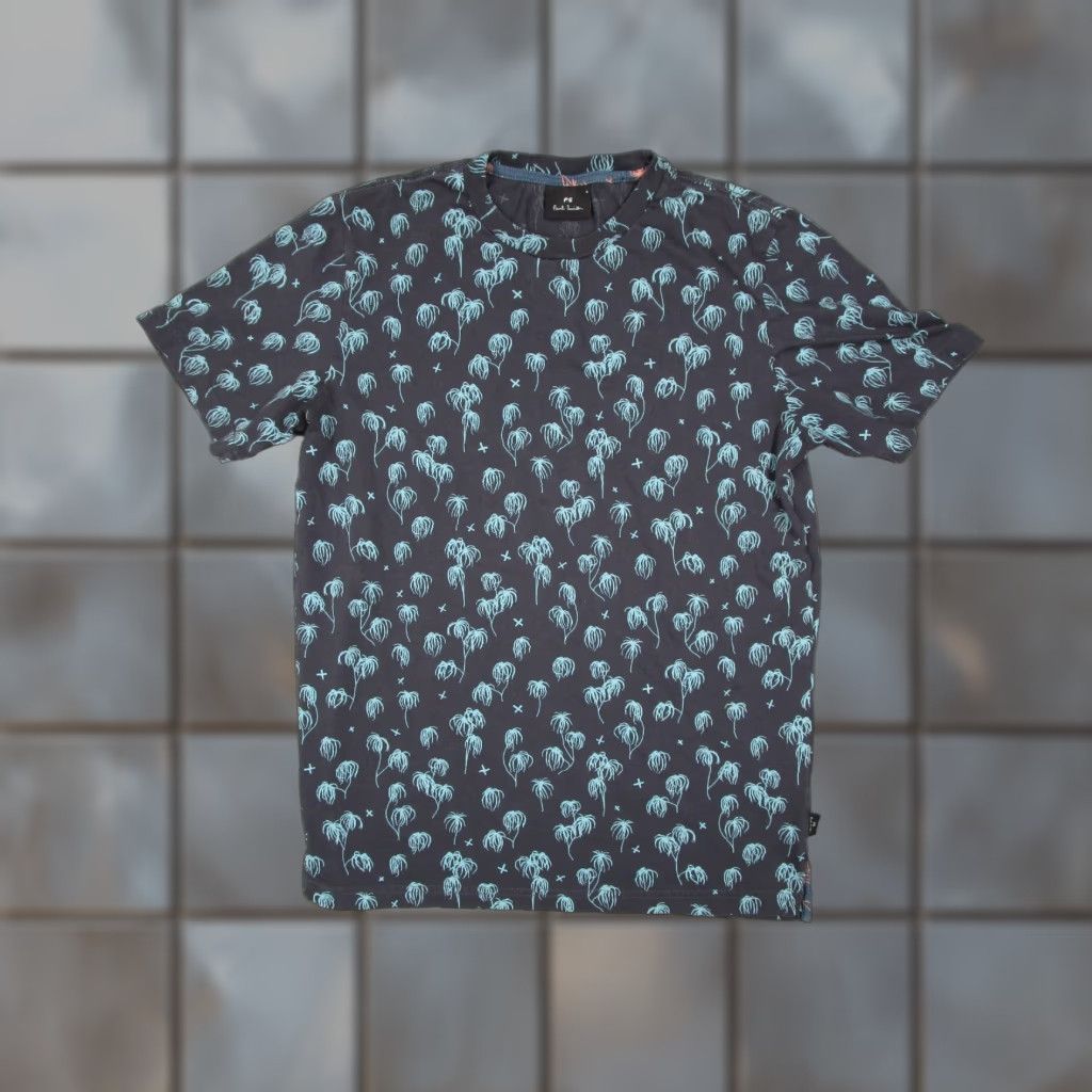 Paul Smith Paul Smith Shirt Mens Small Blue AOP Palms Crew Neck Short Sleeve T-Shirt Beach California City Retro Size US S / EU 44-46 / 1 - 1 Thumbnail